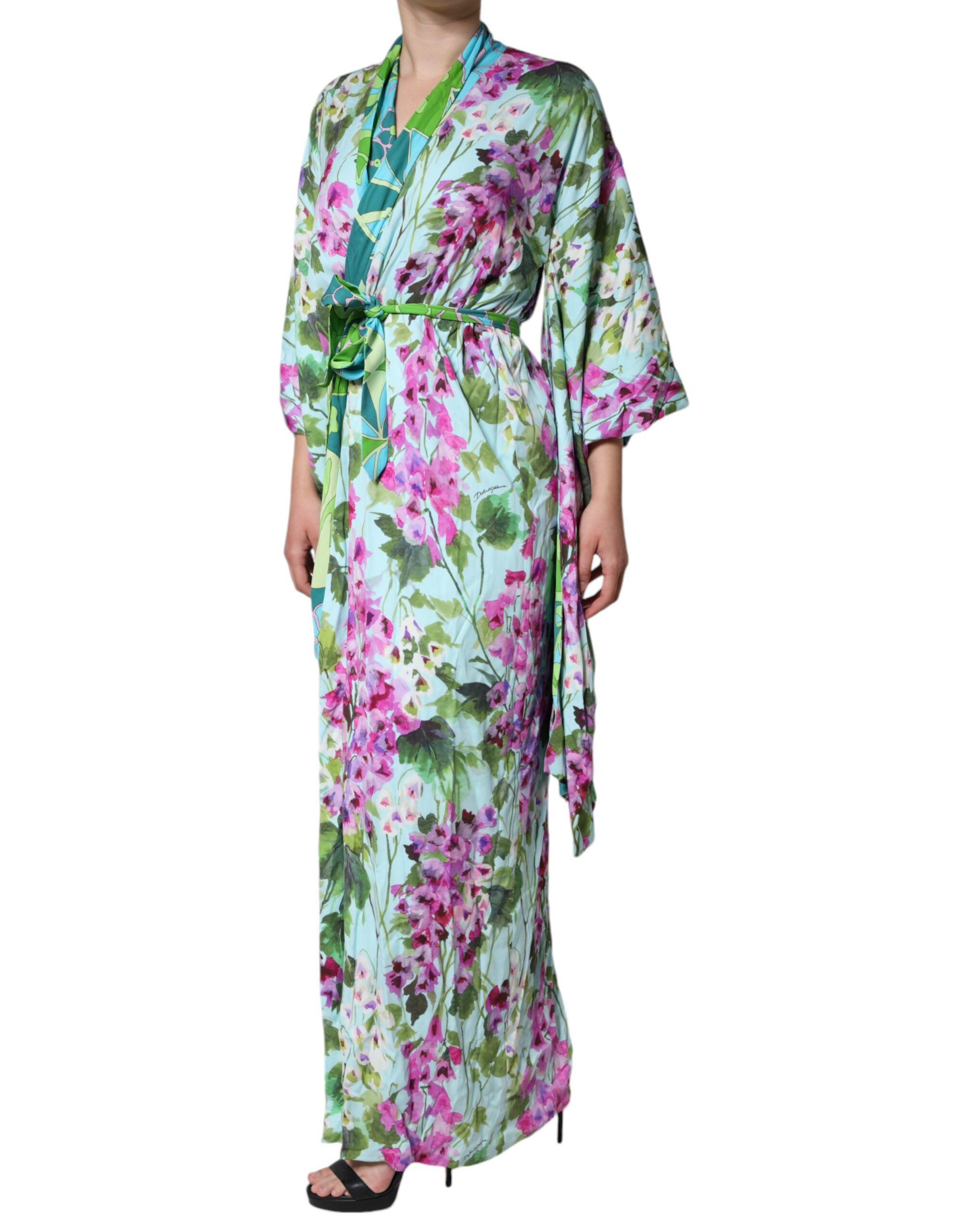 Floral Silk Stretch Wrap Women's Dress - Dolce & Gabbana - Modalova