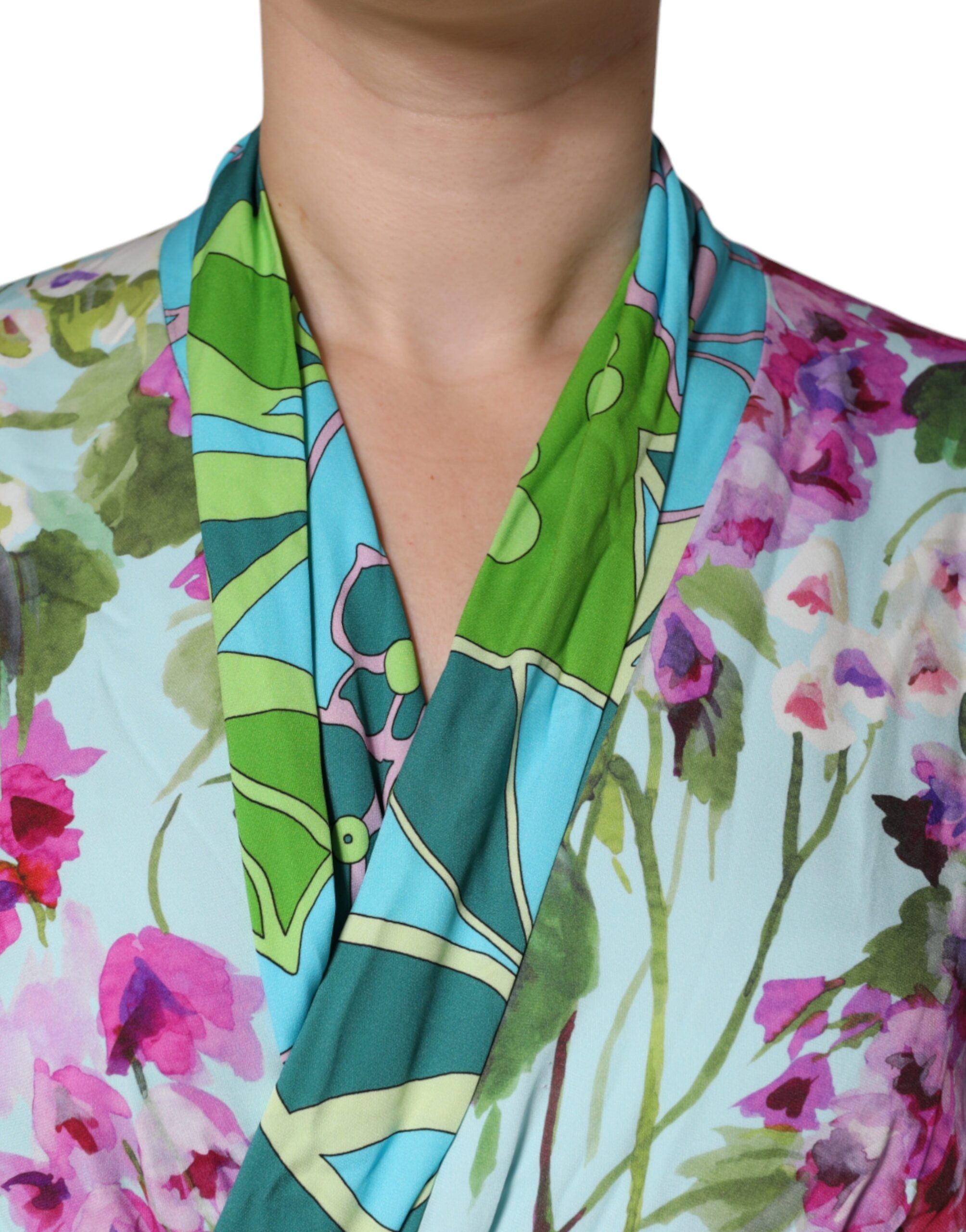 Floral Silk Stretch Wrap Women's Dress - Dolce & Gabbana - Modalova