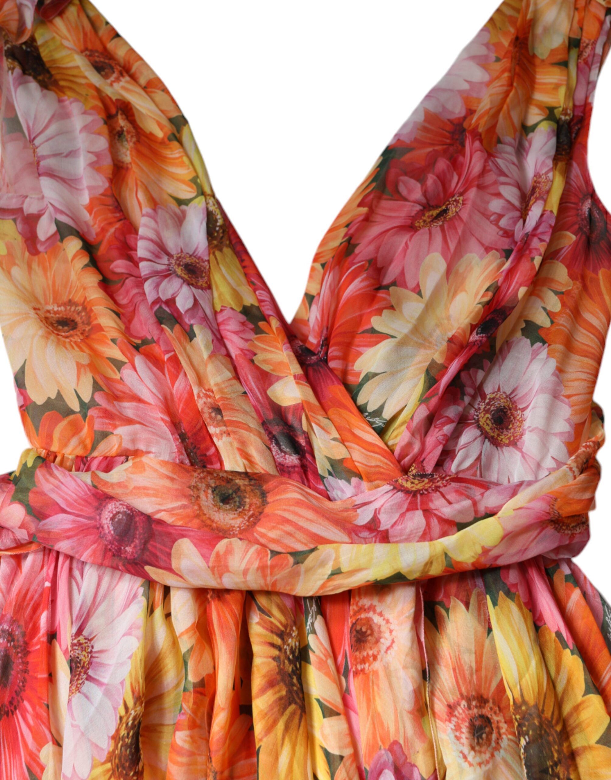 Floral Sleeveless V-neck Midi Women's Dress - Dolce & Gabbana - Modalova