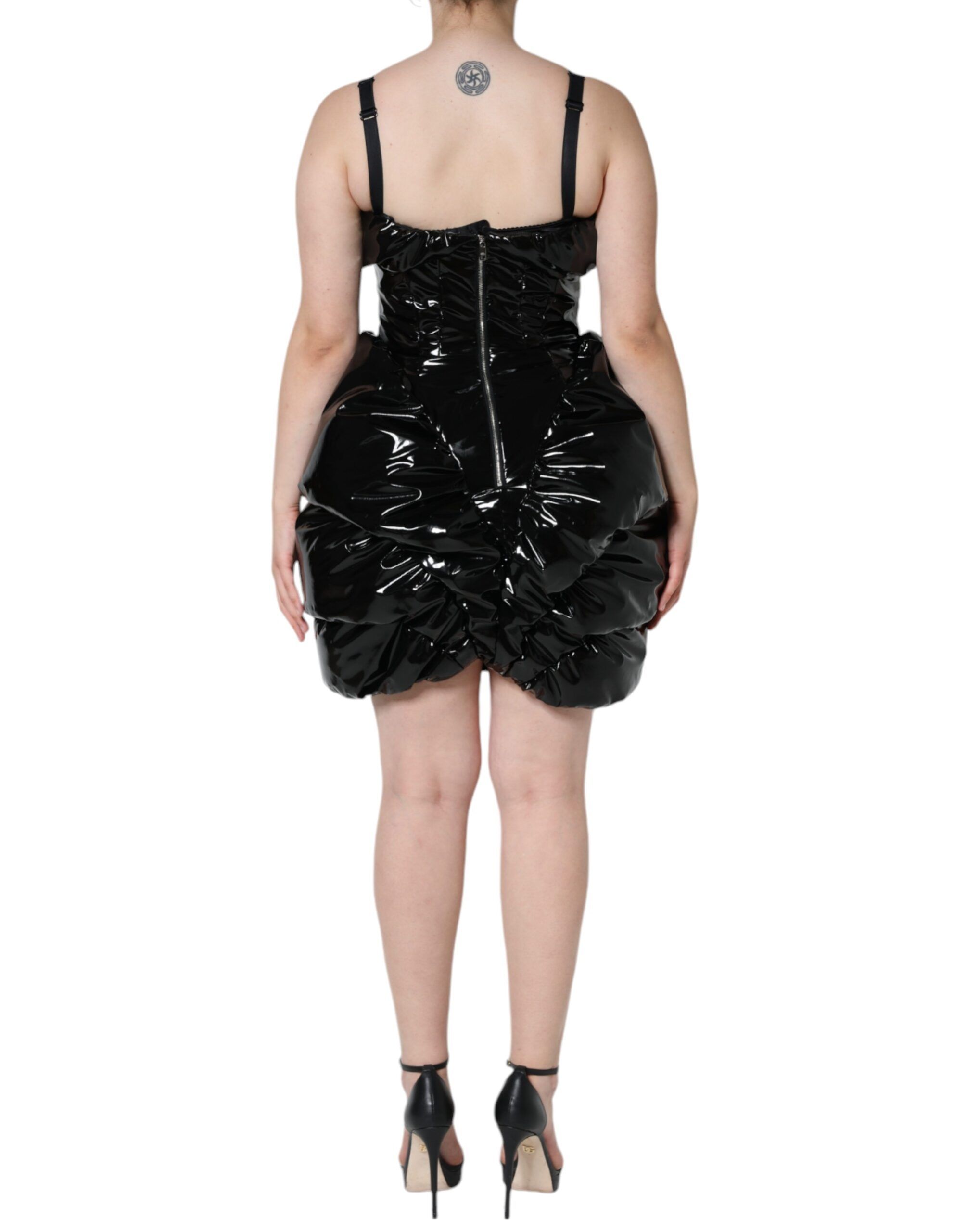 Polyester Ruched Coated Mini Dress - Dolce & Gabbana - Modalova