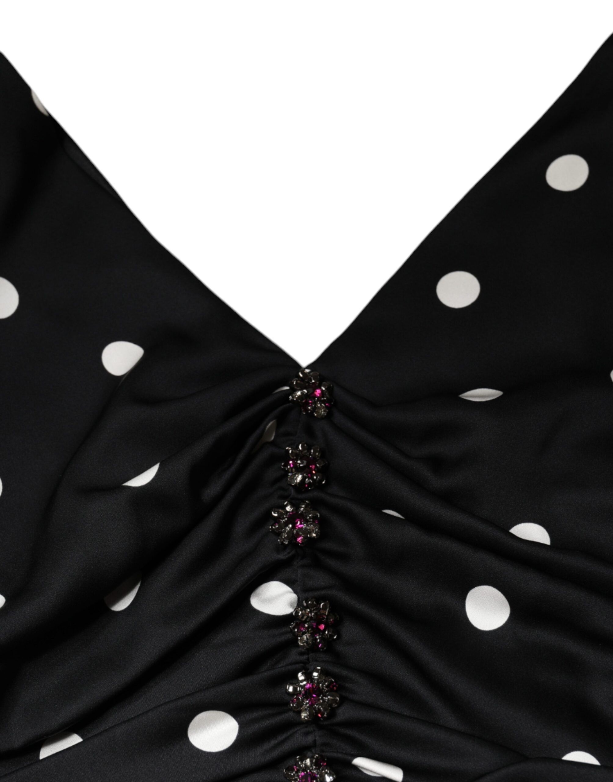 Silk Polka Dot V-neck Tassel Midi Women's Dress (Pre-Owned) - Dolce & Gabbana - Modalova
