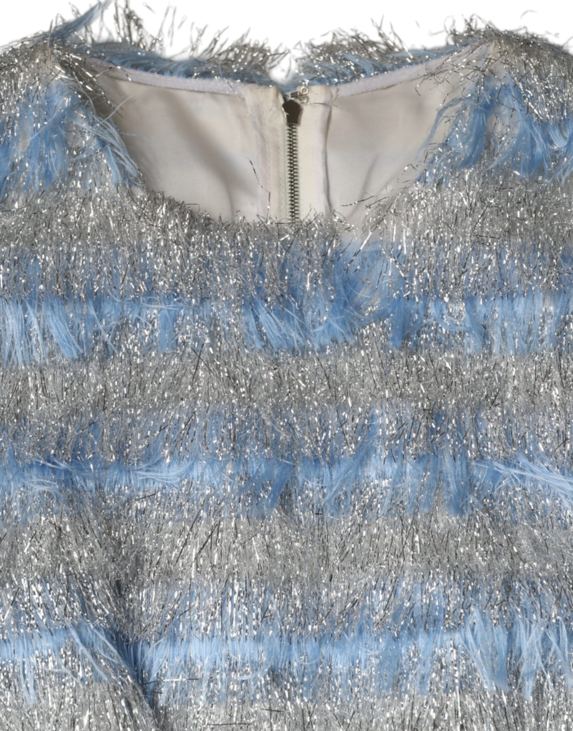 Light Silver Jacquard A-line Midi Women's Dress - Dolce & Gabbana - Modalova