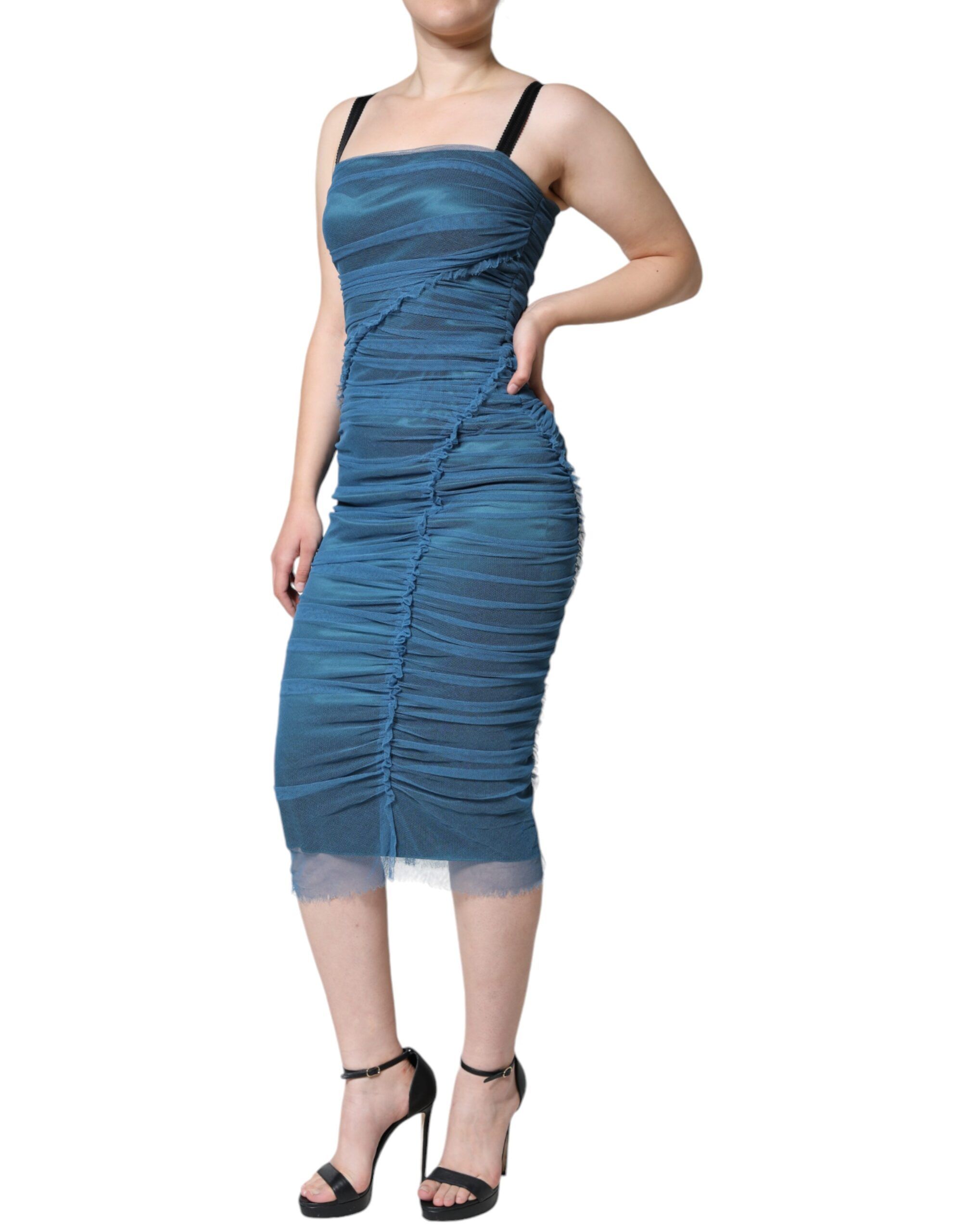 Mesh Trim Ruched Tulle Sheath Women's Dress (Pre-Owned) - Dolce & Gabbana - Modalova