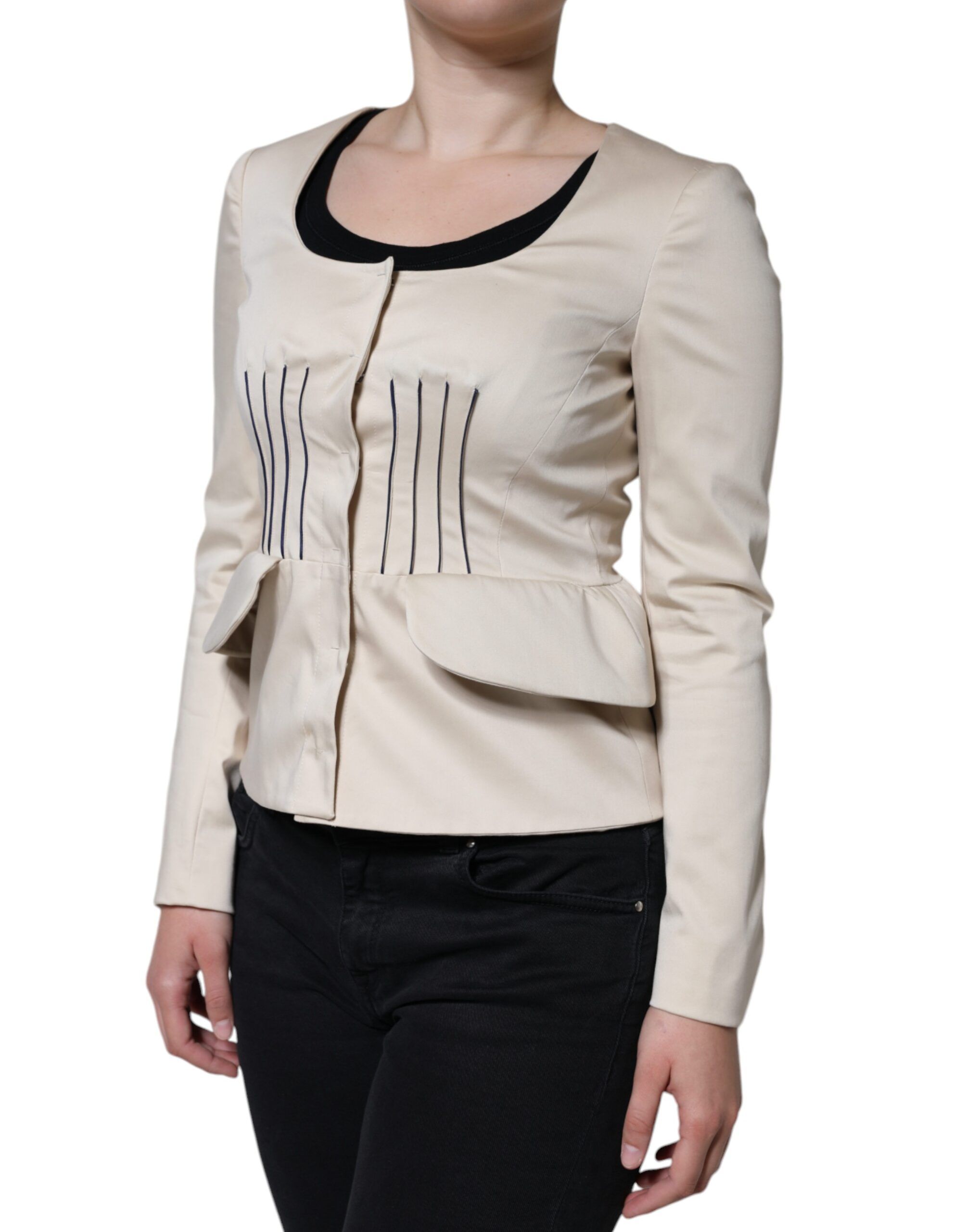 Cotton Long Sleeves Round Neck Blazer Women's Jacket (Pre-Owned) - Red Valentino - Modalova