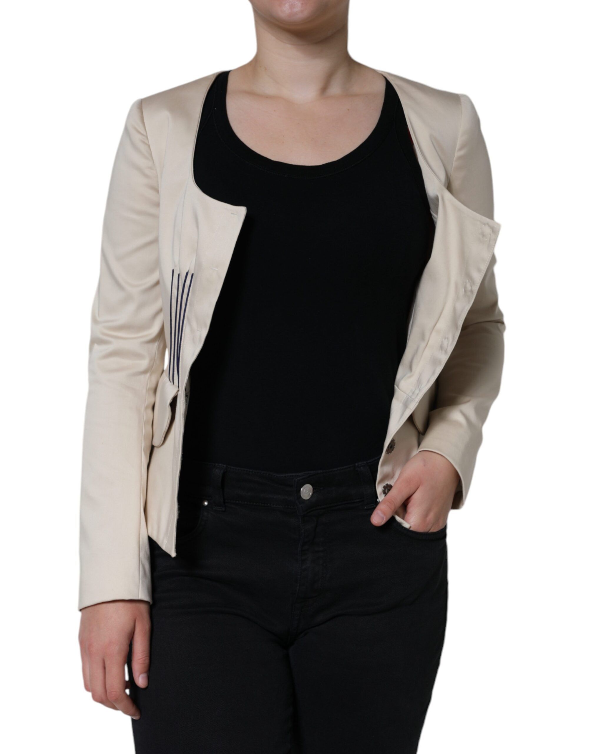Cotton Long Sleeves Round Neck Blazer Women's Jacket (Pre-Owned) - Red Valentino - Modalova