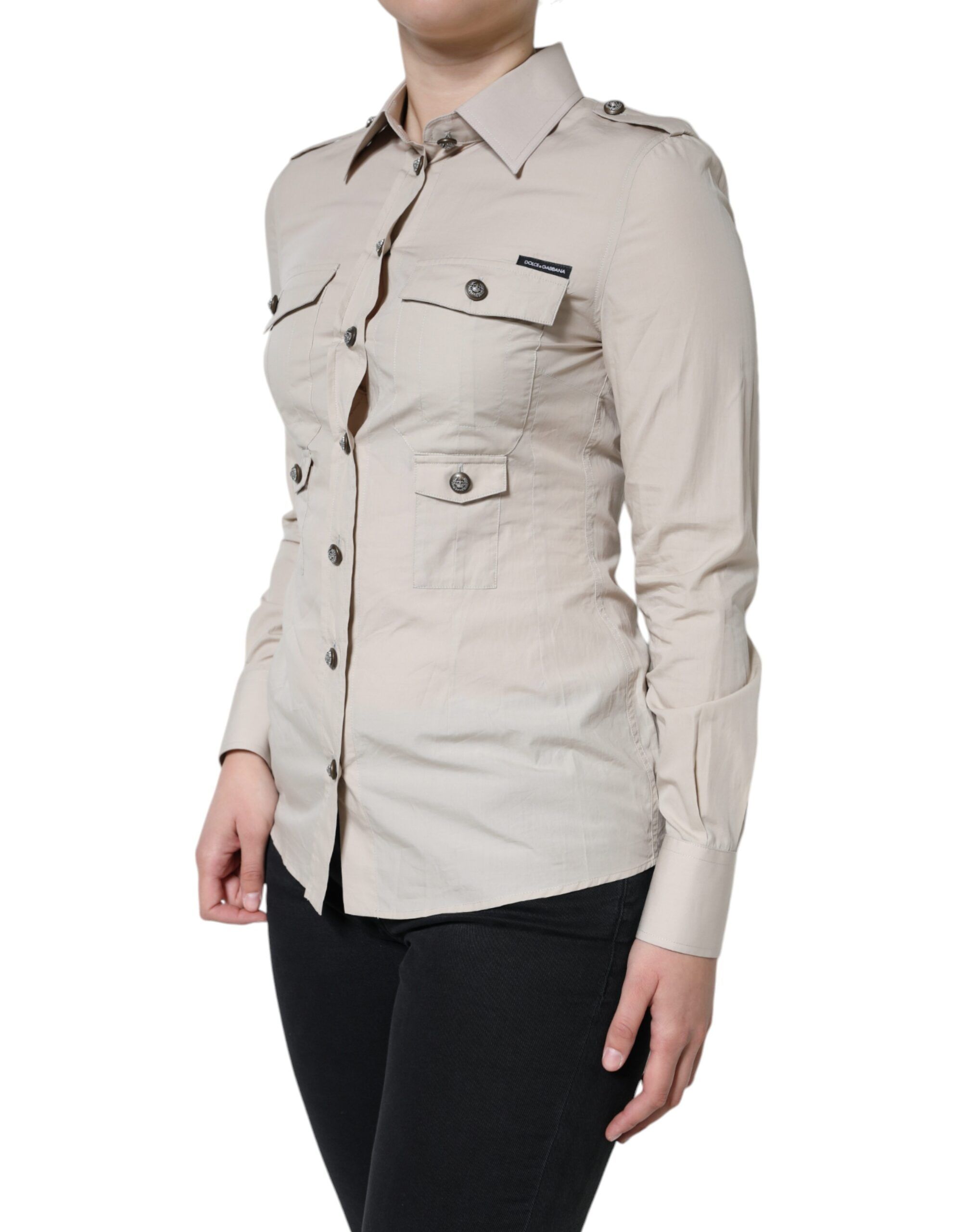 Cotton Collared Button Down Shirt Women's Top (Pre-Owned) - Dolce & Gabbana - Modalova