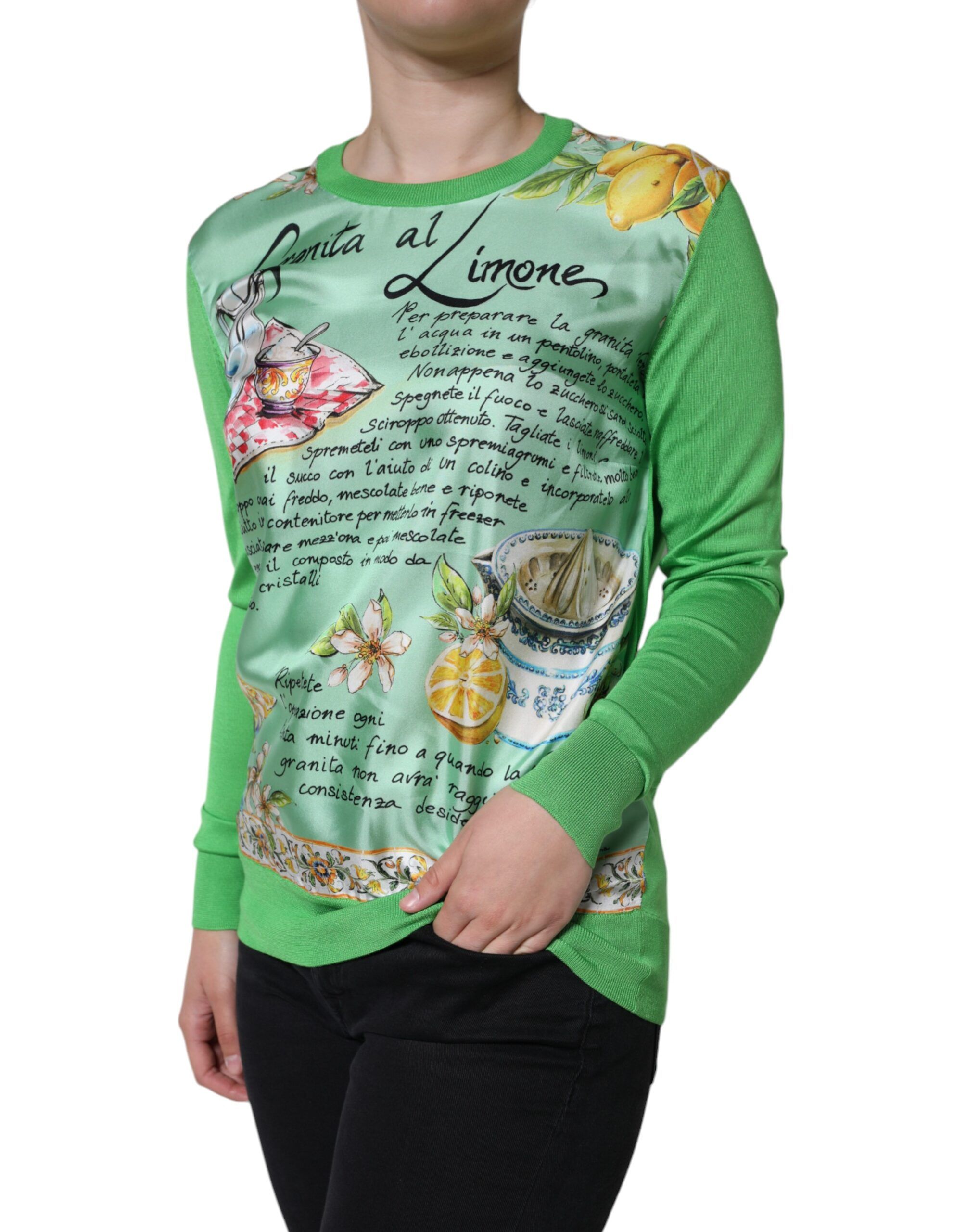 Silk Granita Al Limone Long Sleeves Women's Sweater (Pre-Owned) - Dolce & Gabbana - Modalova