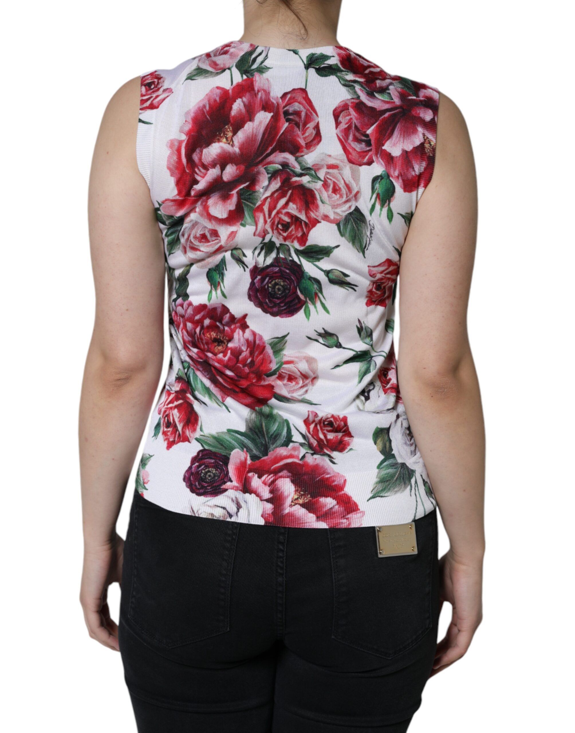 Floral Lace Silk Sleeveless Tank Women's Top (Pre-Owned) - Dolce & Gabbana - Modalova