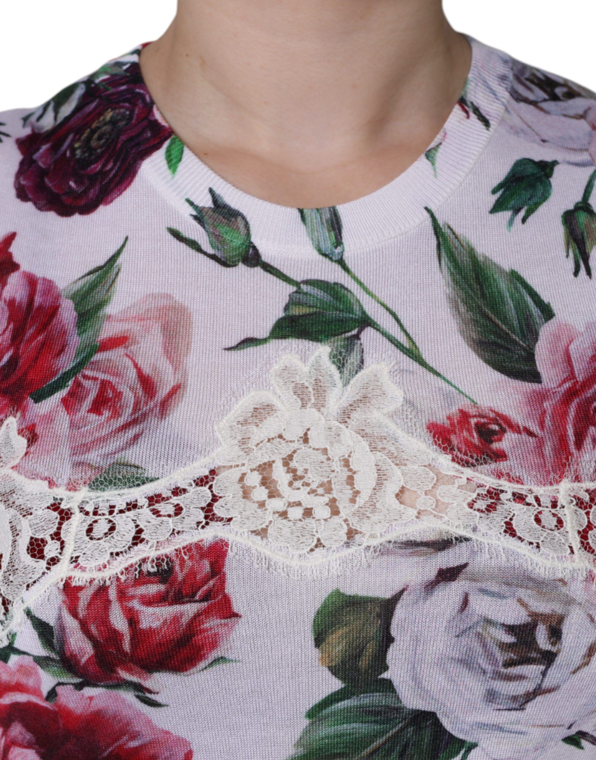 Floral Lace Silk Sleeveless Tank Women's Top (Pre-Owned) - Dolce & Gabbana - Modalova