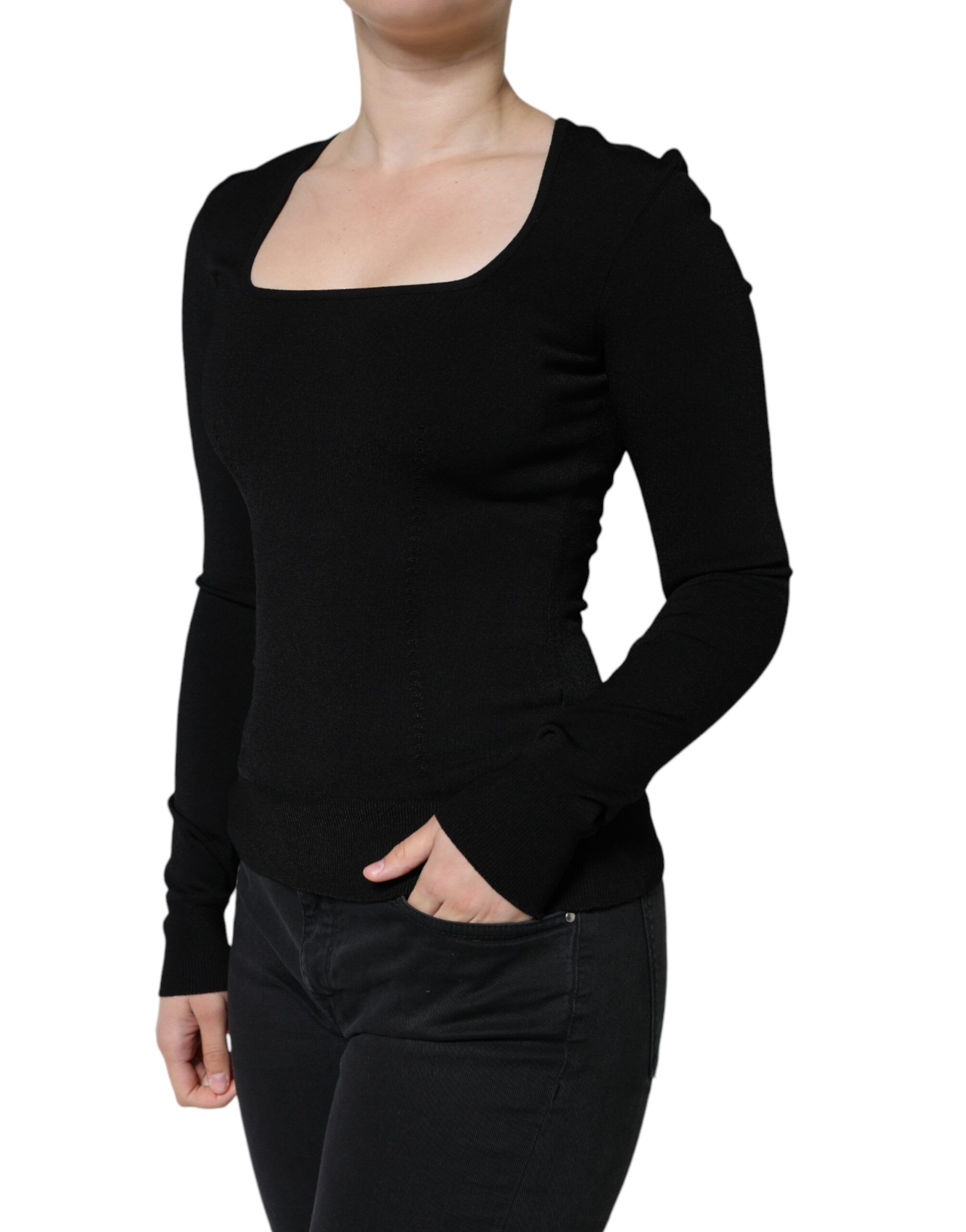 Long Sleeves Blouse Square Neck Women's Top - Dolce & Gabbana - Modalova