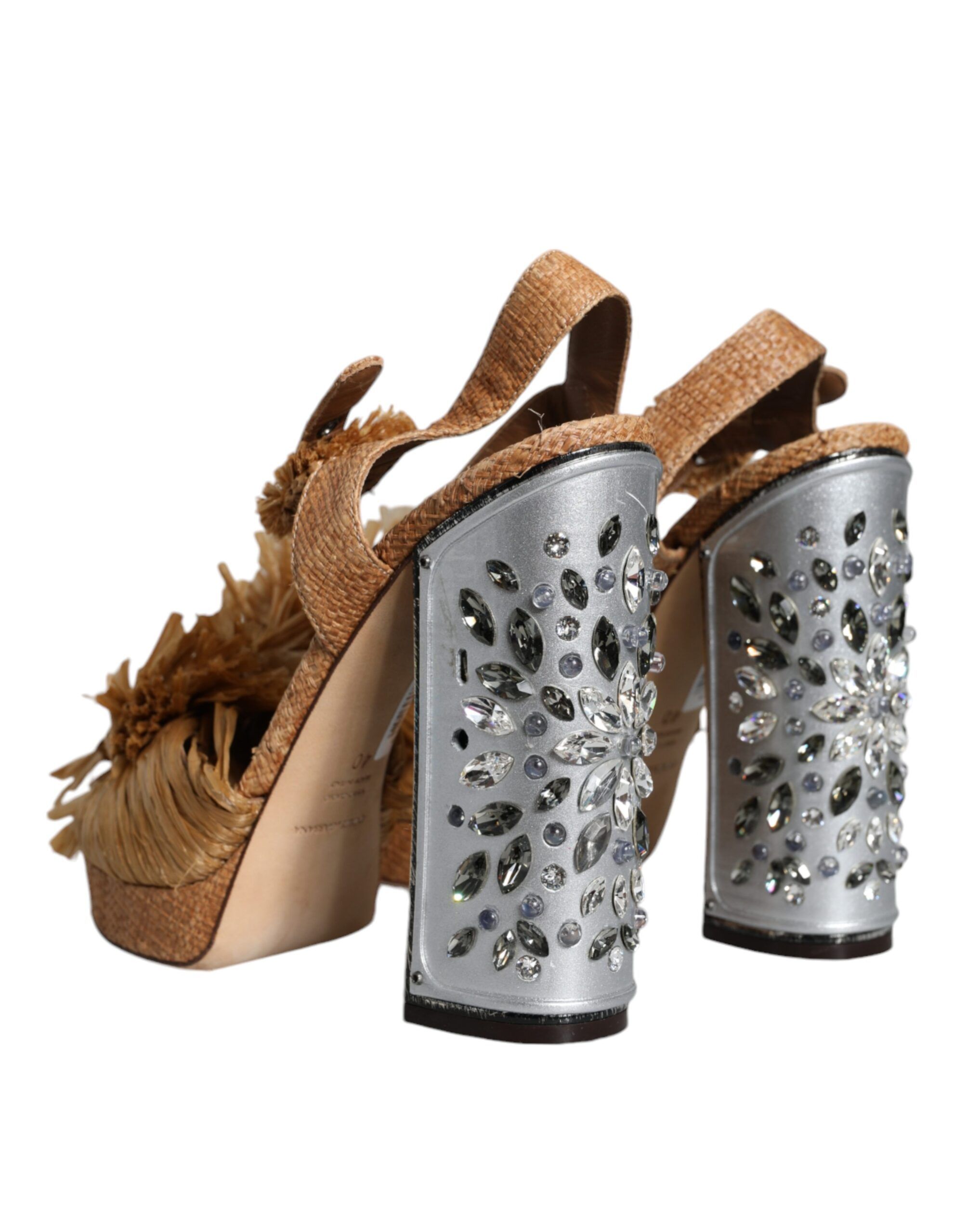 Raffia Ankle Strap Crystal Sandals Women's Shoes (Pre-Owned) - Dolce & Gabbana - Modalova