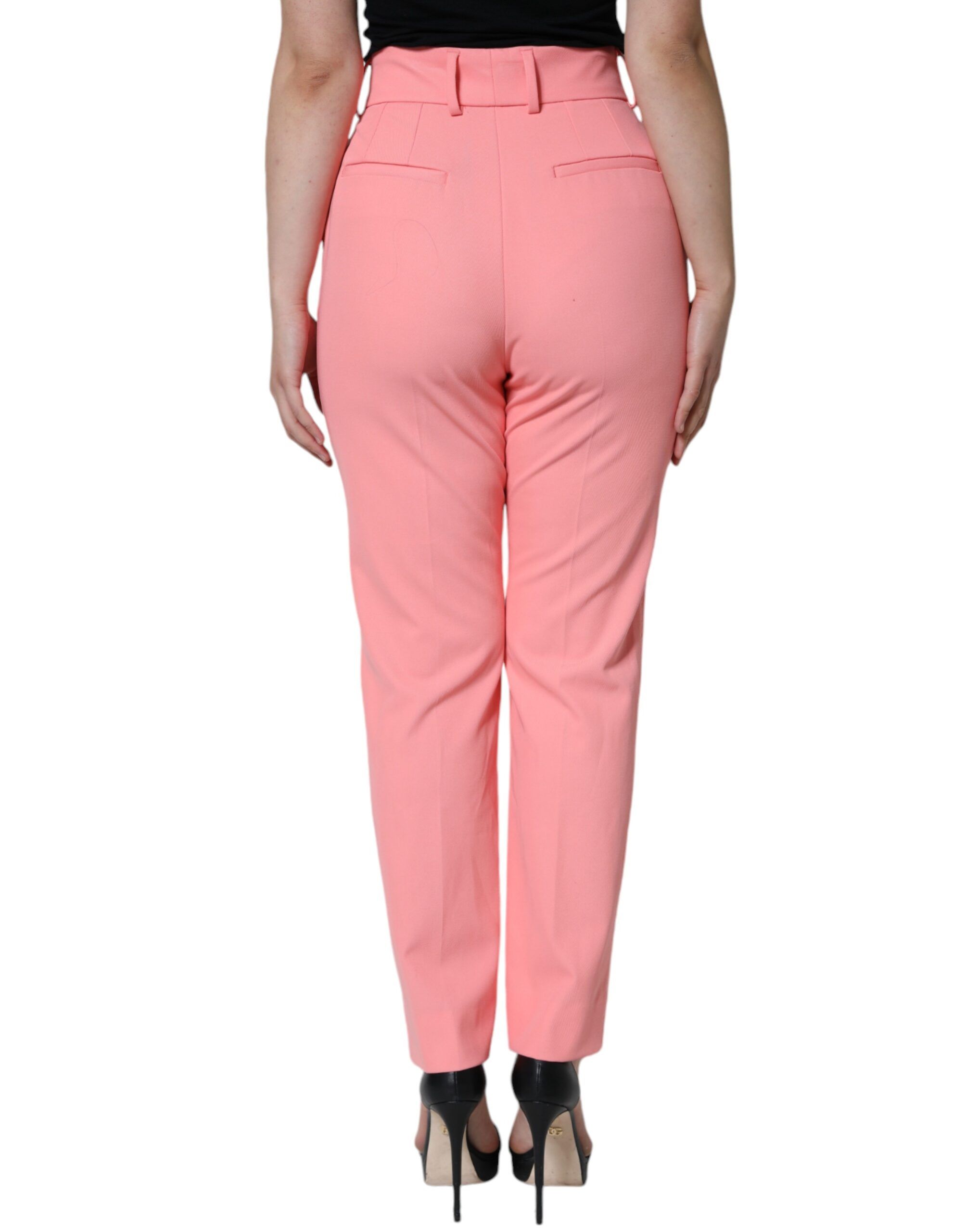 Rose Polyester High Waist Tapered Women's Pants - Dolce & Gabbana - Modalova