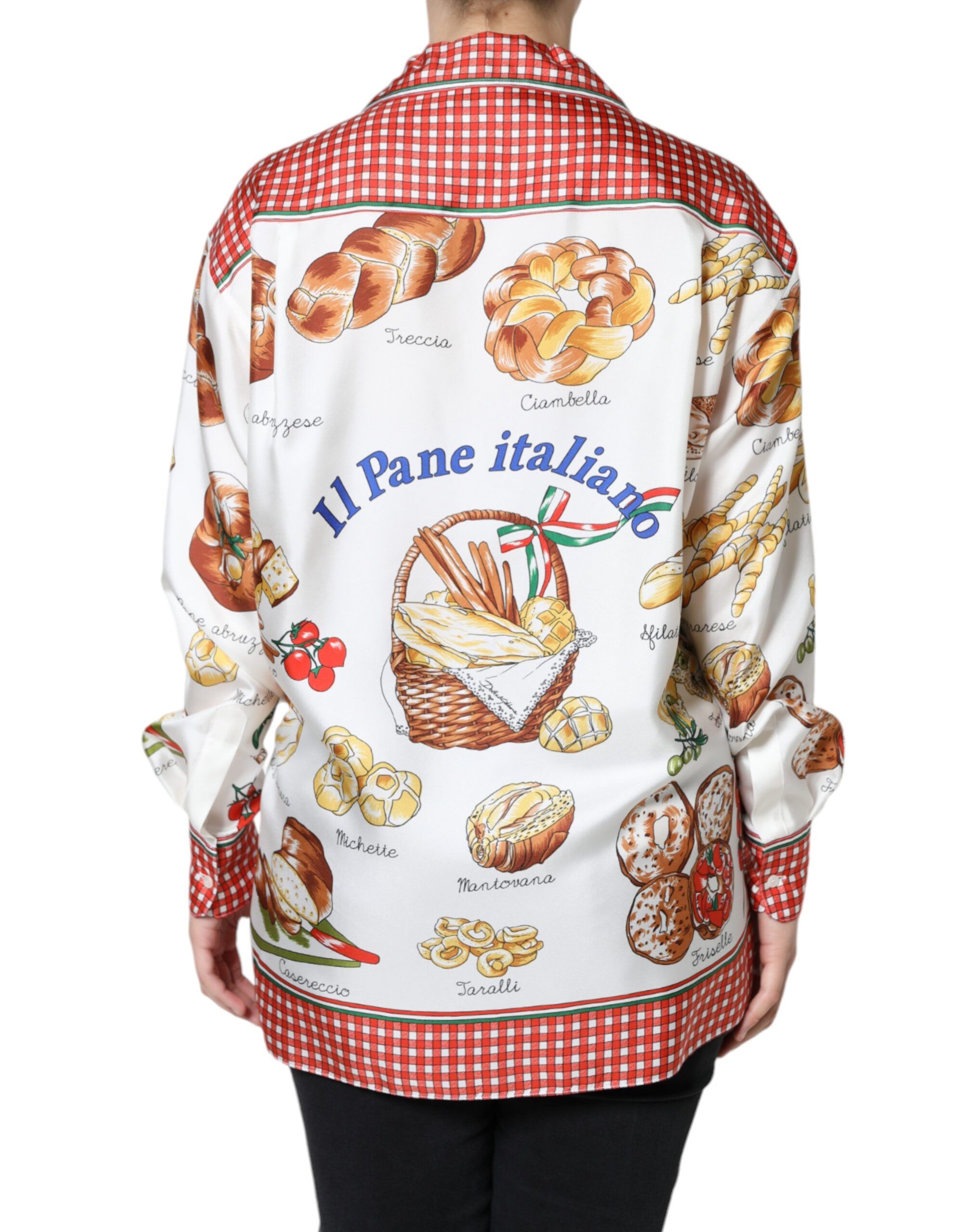 Bread Print Collared Blouse Women's Top (Pre-Owned) - Dolce & Gabbana - Modalova