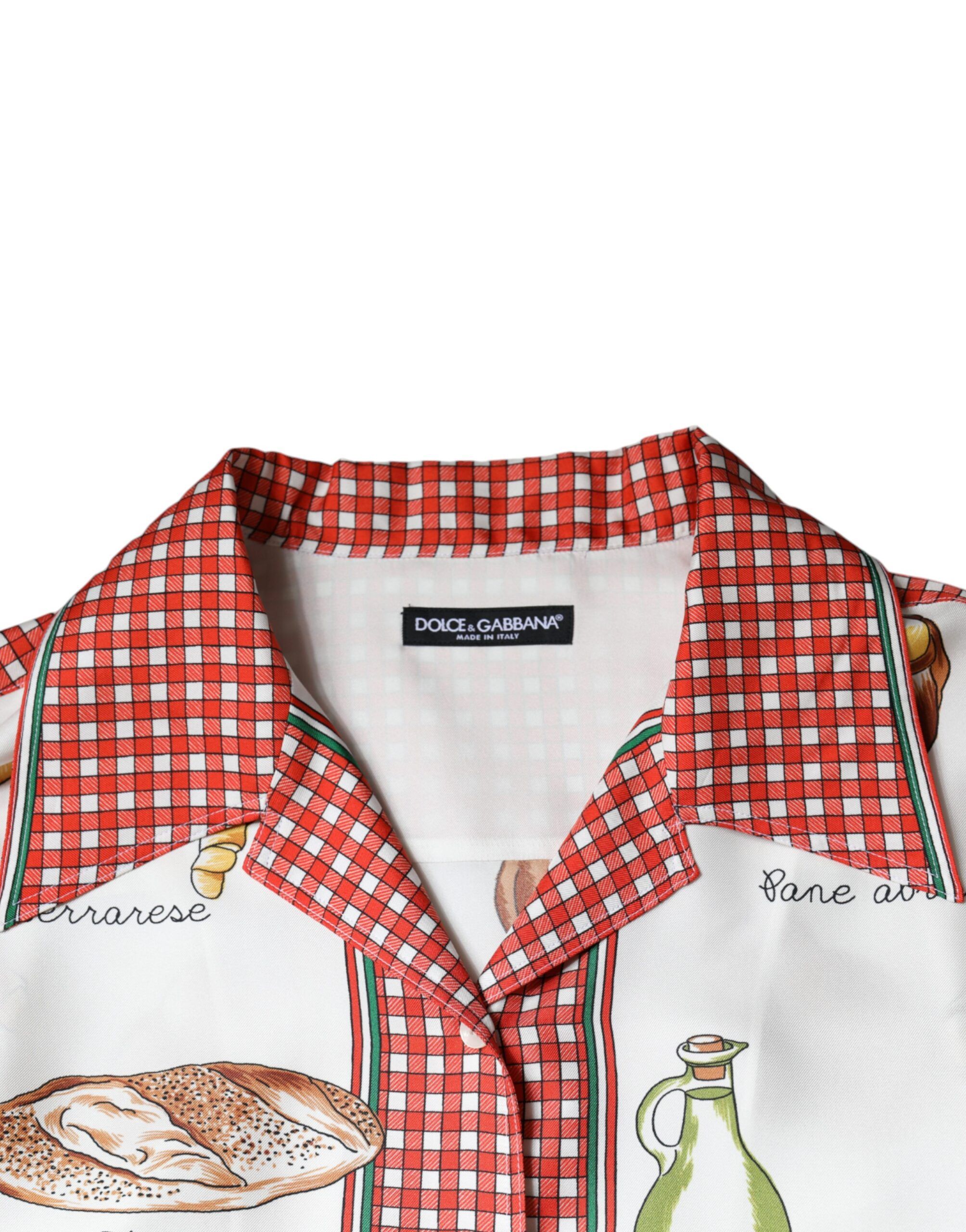 Bread Print Collared Blouse Women's Top (Pre-Owned) - Dolce & Gabbana - Modalova