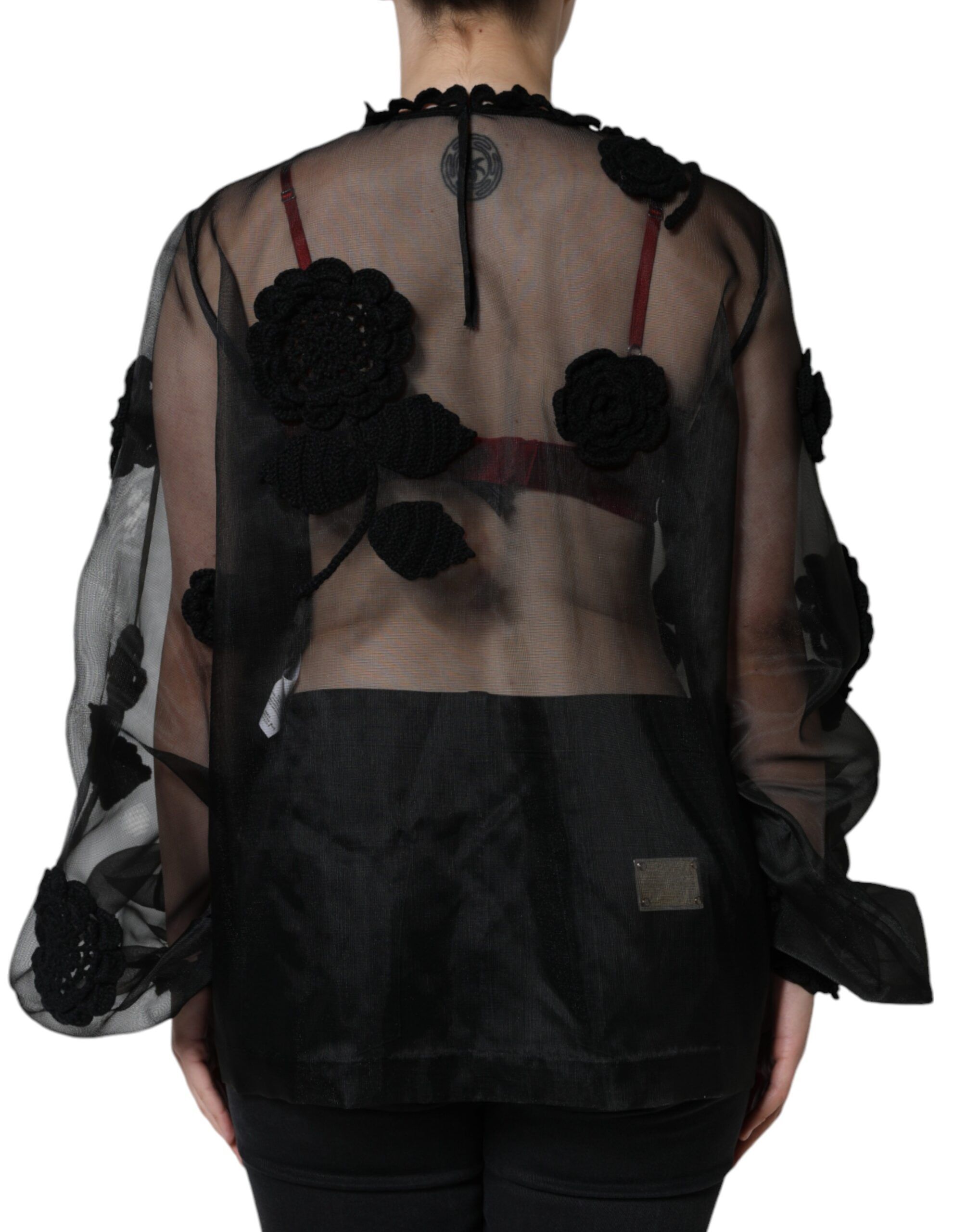 Nylon Mesh Transparent Floral Women's Blouse - Dolce & Gabbana - Modalova