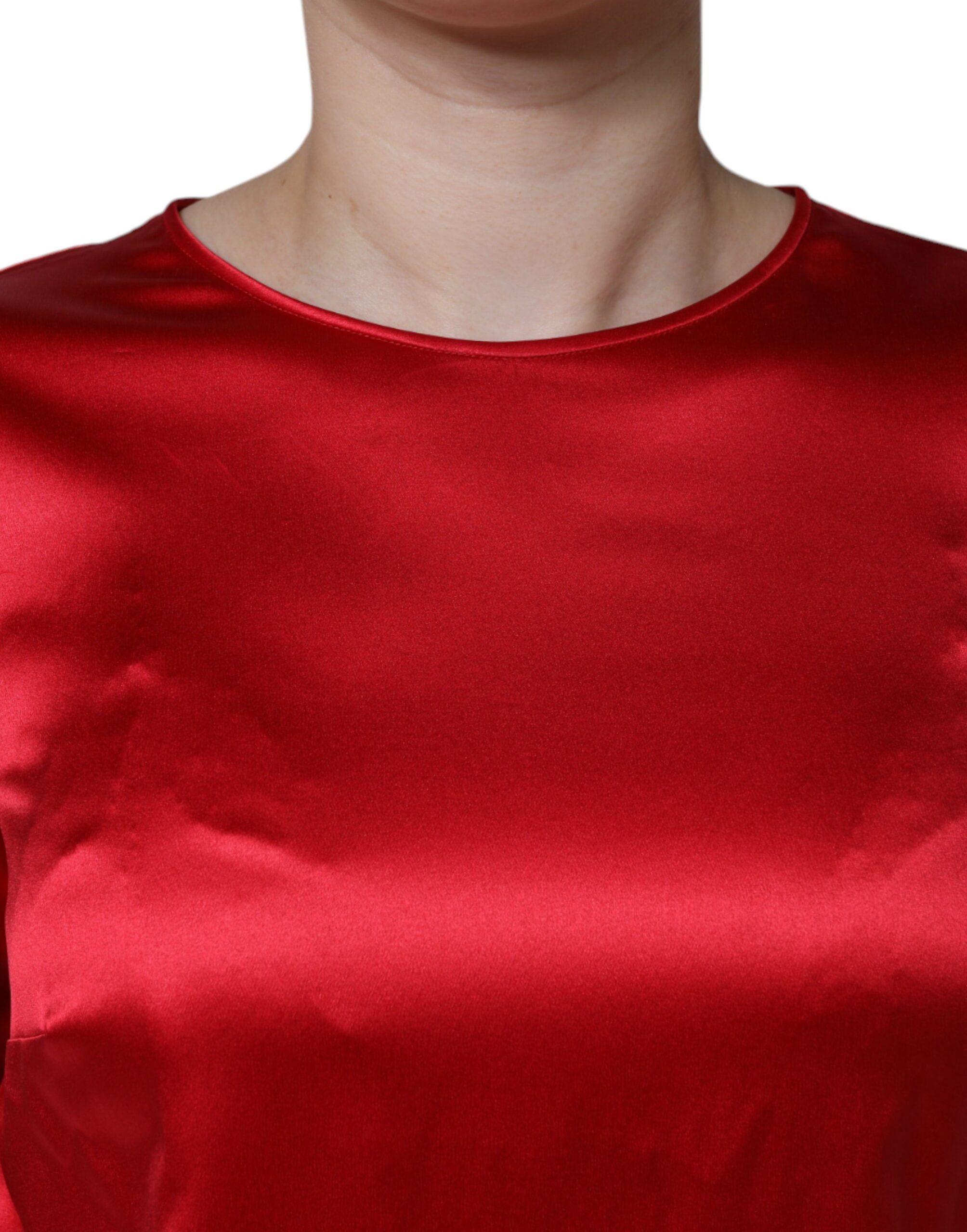 Satin Lace Trim Round Neck Blouse Women's Top (Pre-Owned) - Dolce & Gabbana - Modalova