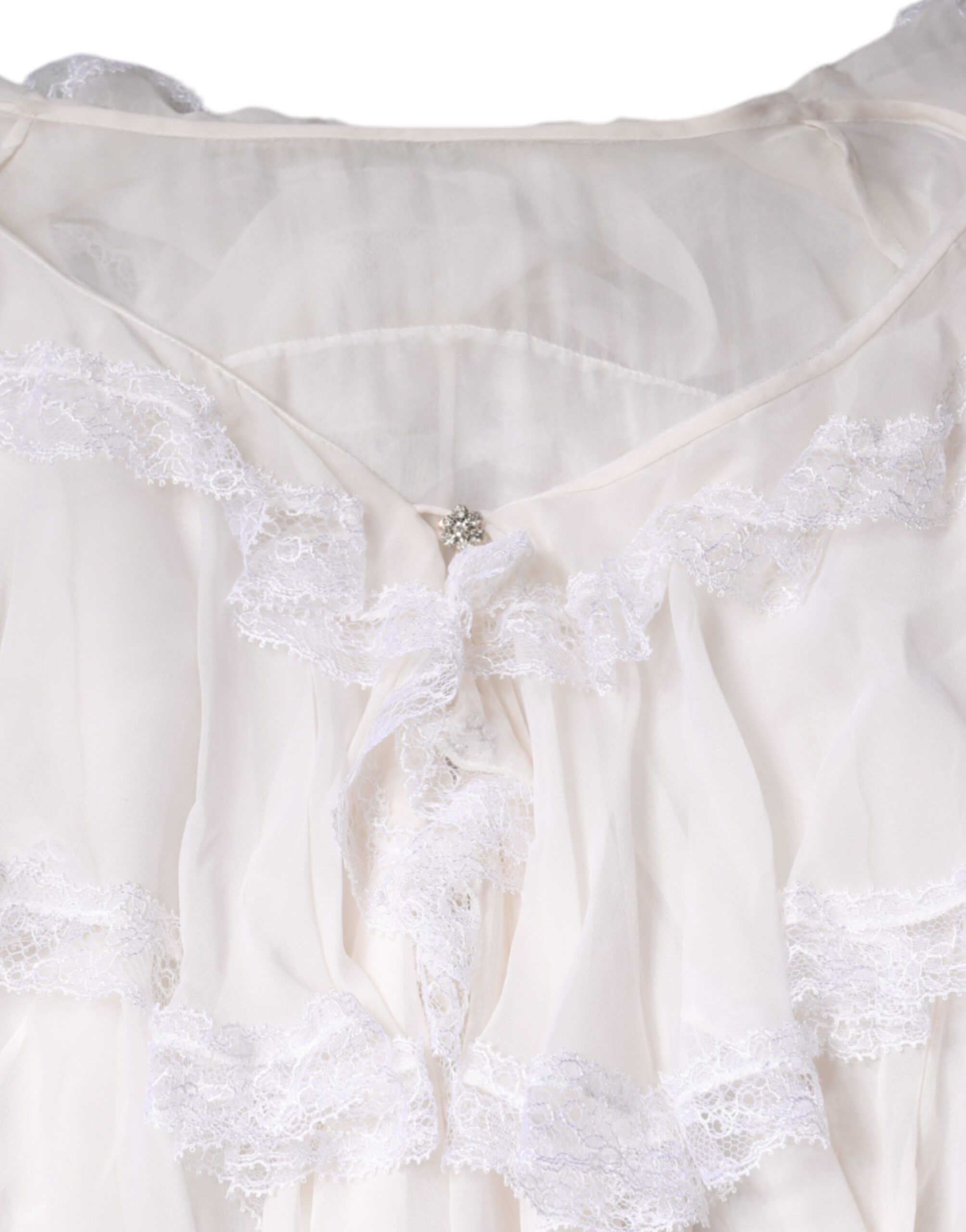 Ruffles Lace Long Sleeve Blouse Women's Top - Dolce & Gabbana - Modalova