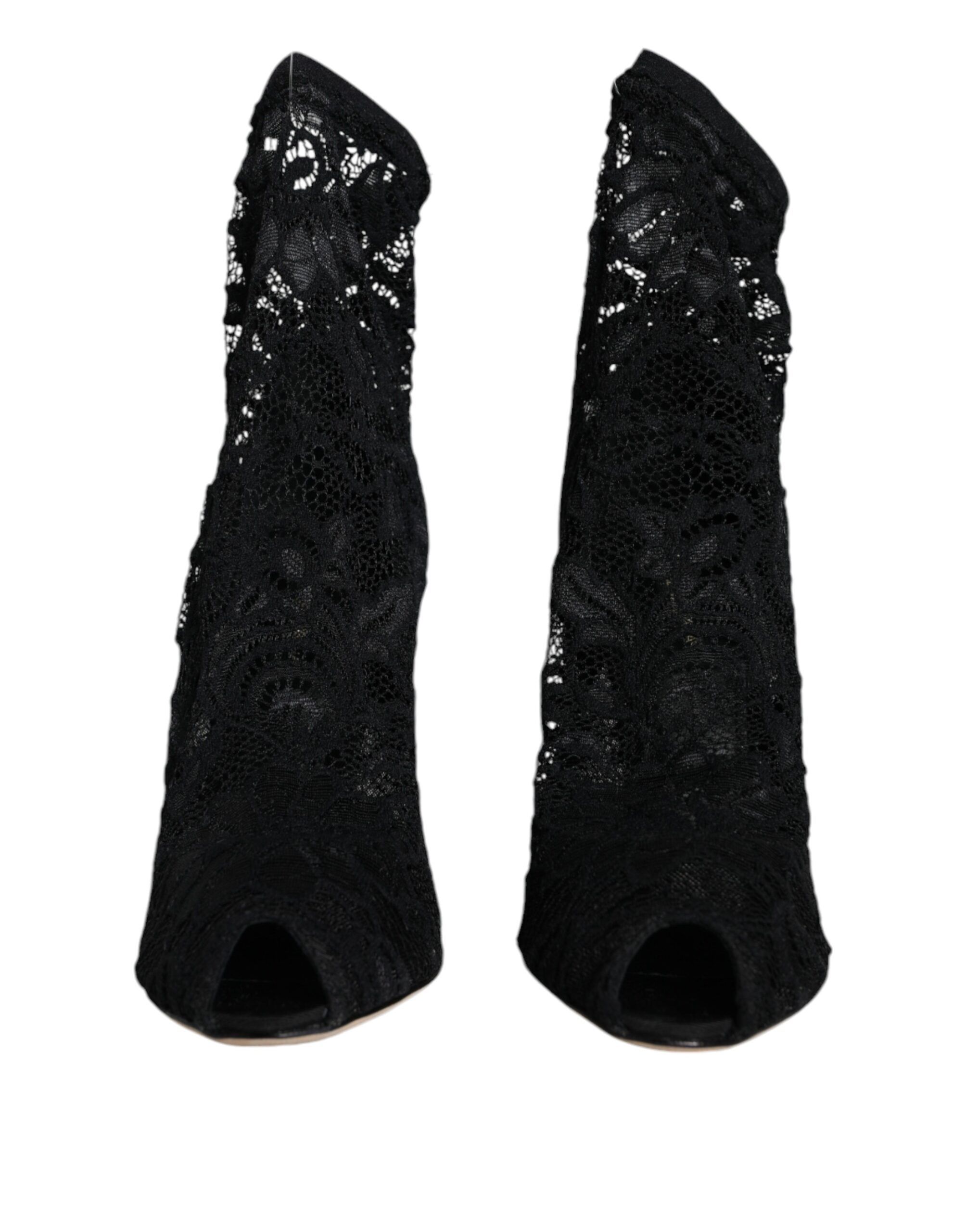 Lace Stretch Heels Mid Calf Boot Women's Shoes - Dolce & Gabbana - Modalova
