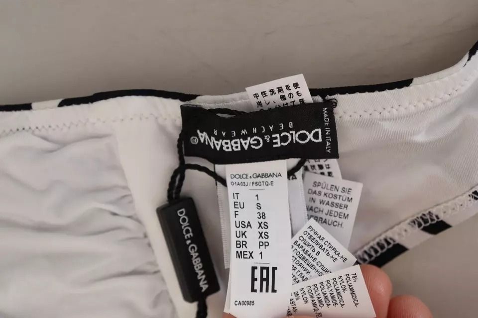 Black White Zebra Bandeau Swimwear Bikini Women's Top - Dolce & Gabbana - Modalova