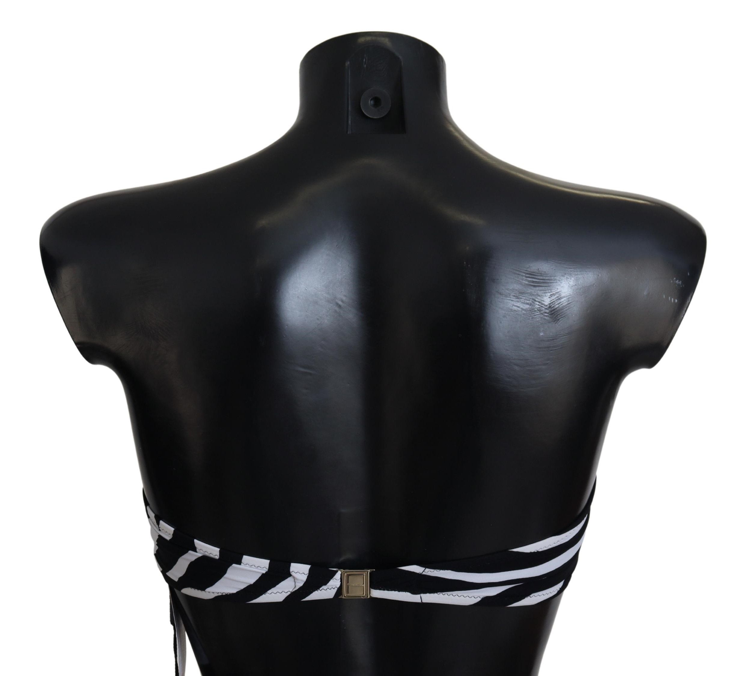 Black White Zebra Bandeau Swimwear Bikini Women's Top - Dolce & Gabbana - Modalova