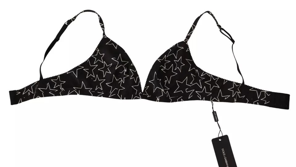 Black Millennials Star Non Wire Cotton Bra Women's Underwear - Dolce & Gabbana - Modalova