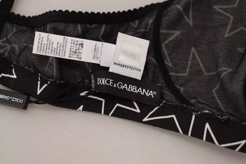 Black Millennials Star Non Wire Cotton Bra Women's Underwear - Dolce & Gabbana - Modalova