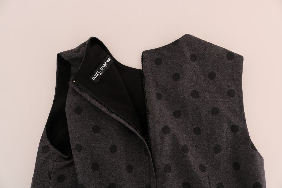 Polka Dotted Sheath Wool Women's Dress - Dolce & Gabbana - Modalova