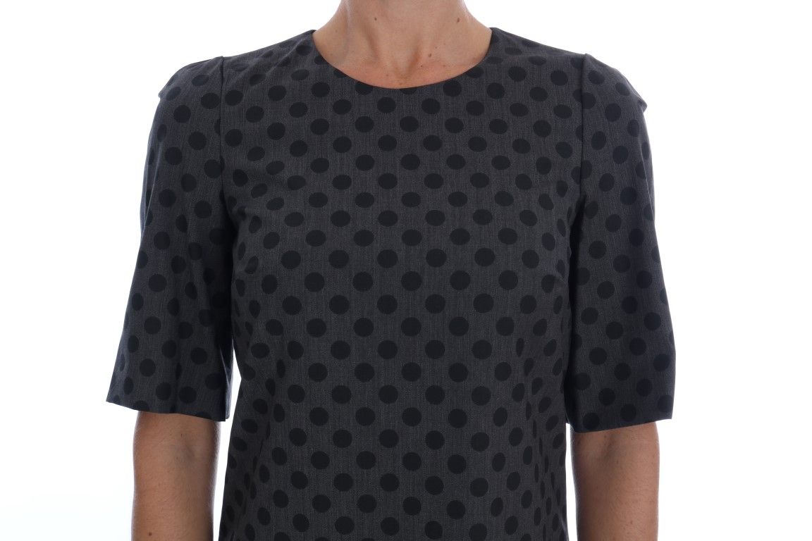 Polka Dotted Wool Stretch Women's Dress - Dolce & Gabbana - Modalova