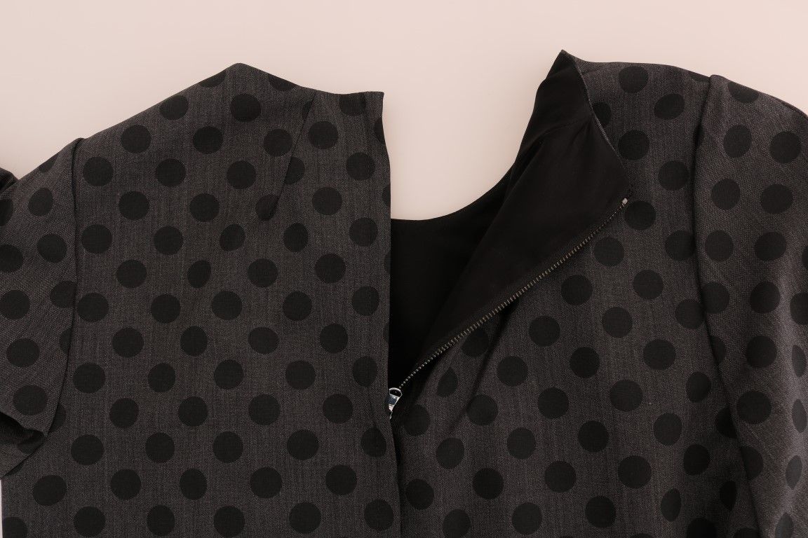 Polka Dotted Wool Stretch Women's Dress - Dolce & Gabbana - Modalova