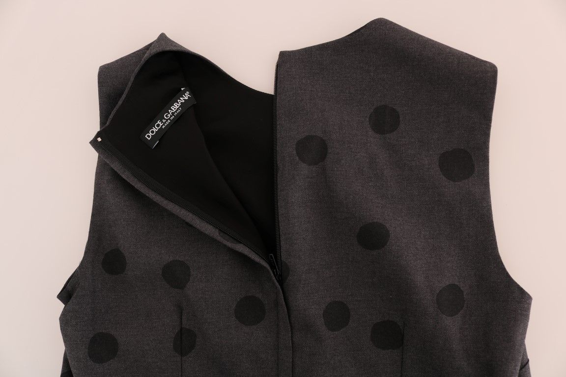 Polka Dotted Sheath Wool Women's Dress - Dolce & Gabbana - Modalova