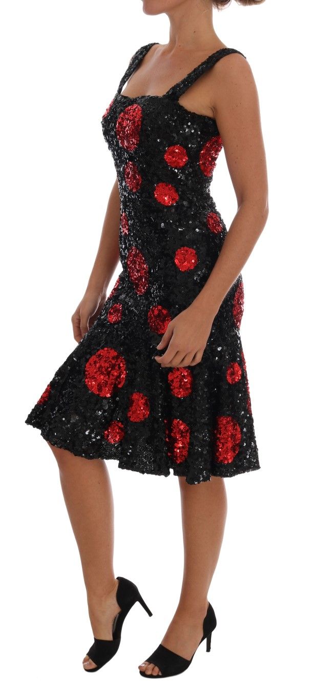 Red Polka Sequined Shift Women's Dress - Dolce & Gabbana - Modalova