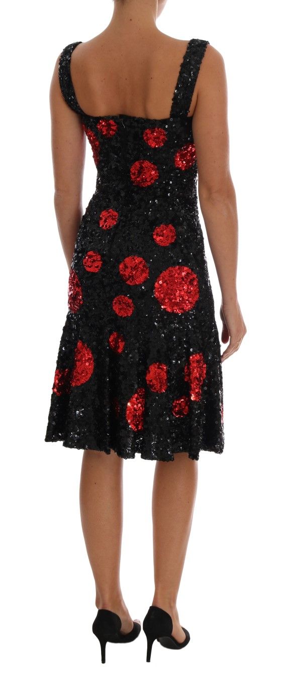 Red Polka Sequined Shift Women's Dress - Dolce & Gabbana - Modalova