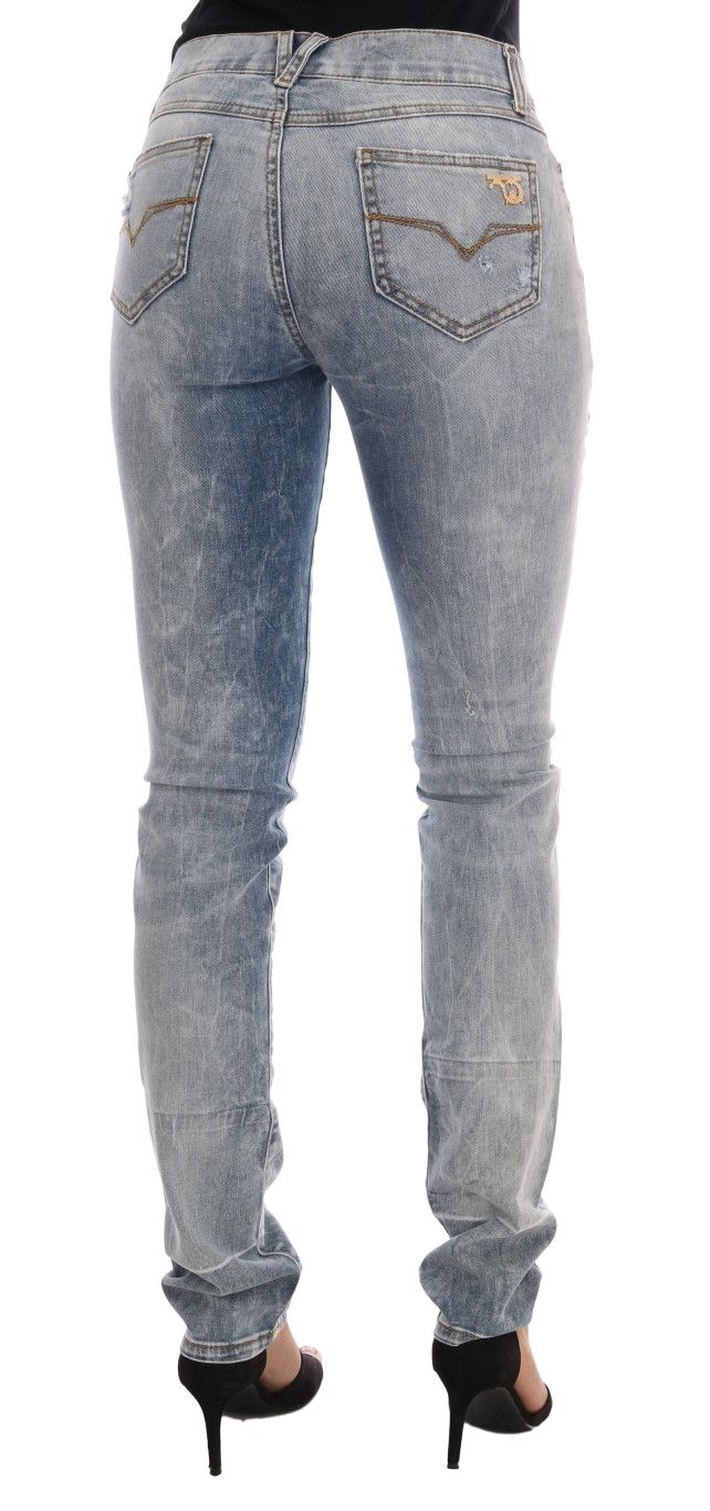 Wash Torn Stretch Slim Fit Women's Jeans - Versace Jeans - Modalova