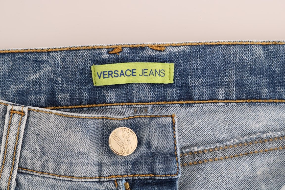 Wash Torn Stretch Slim Fit Women's Jeans - Versace Jeans - Modalova