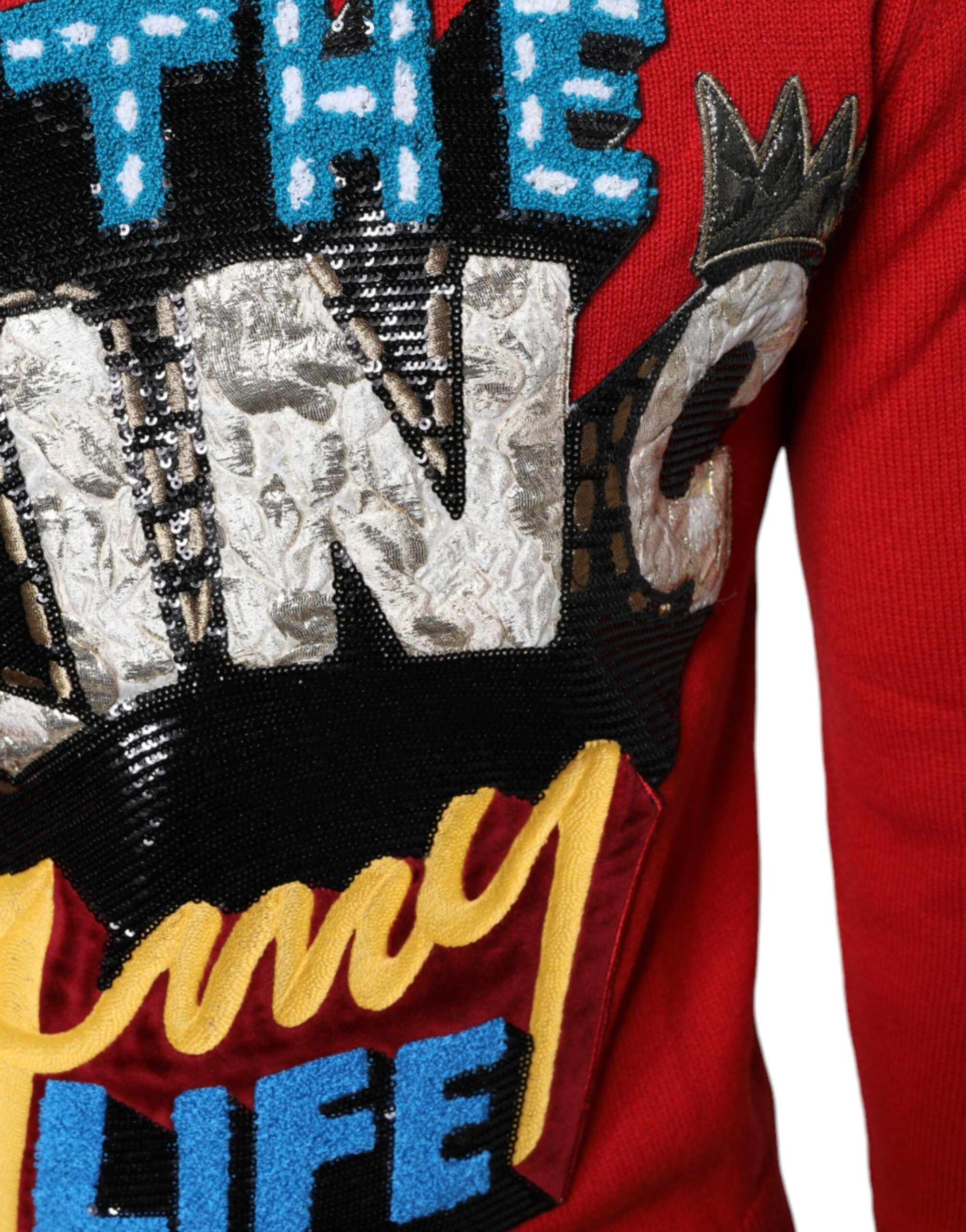 I'm The King Wool Crew Neck Sweatshirt Men's Sweater - Dolce & Gabbana - Modalova