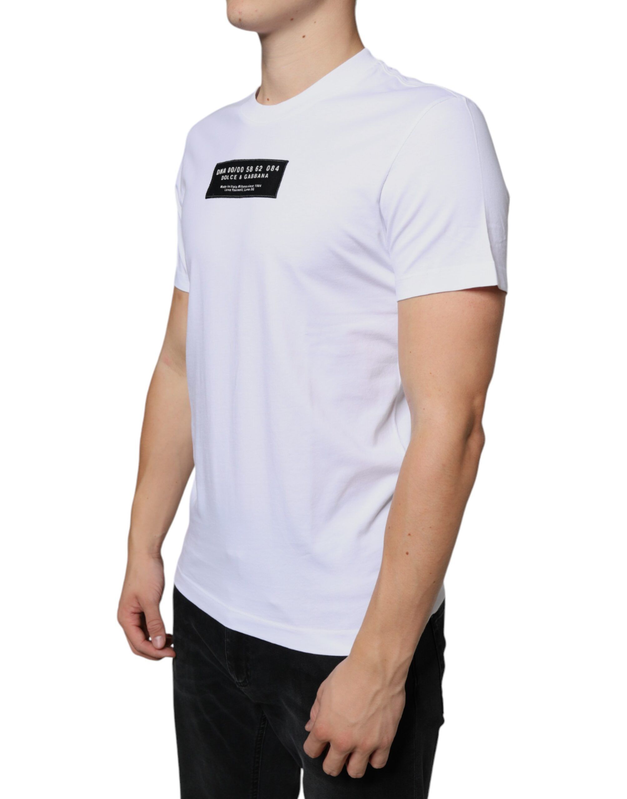 Cotton DG Applique Casual Men's T-shirt - Dolce & Gabbana - Modalova