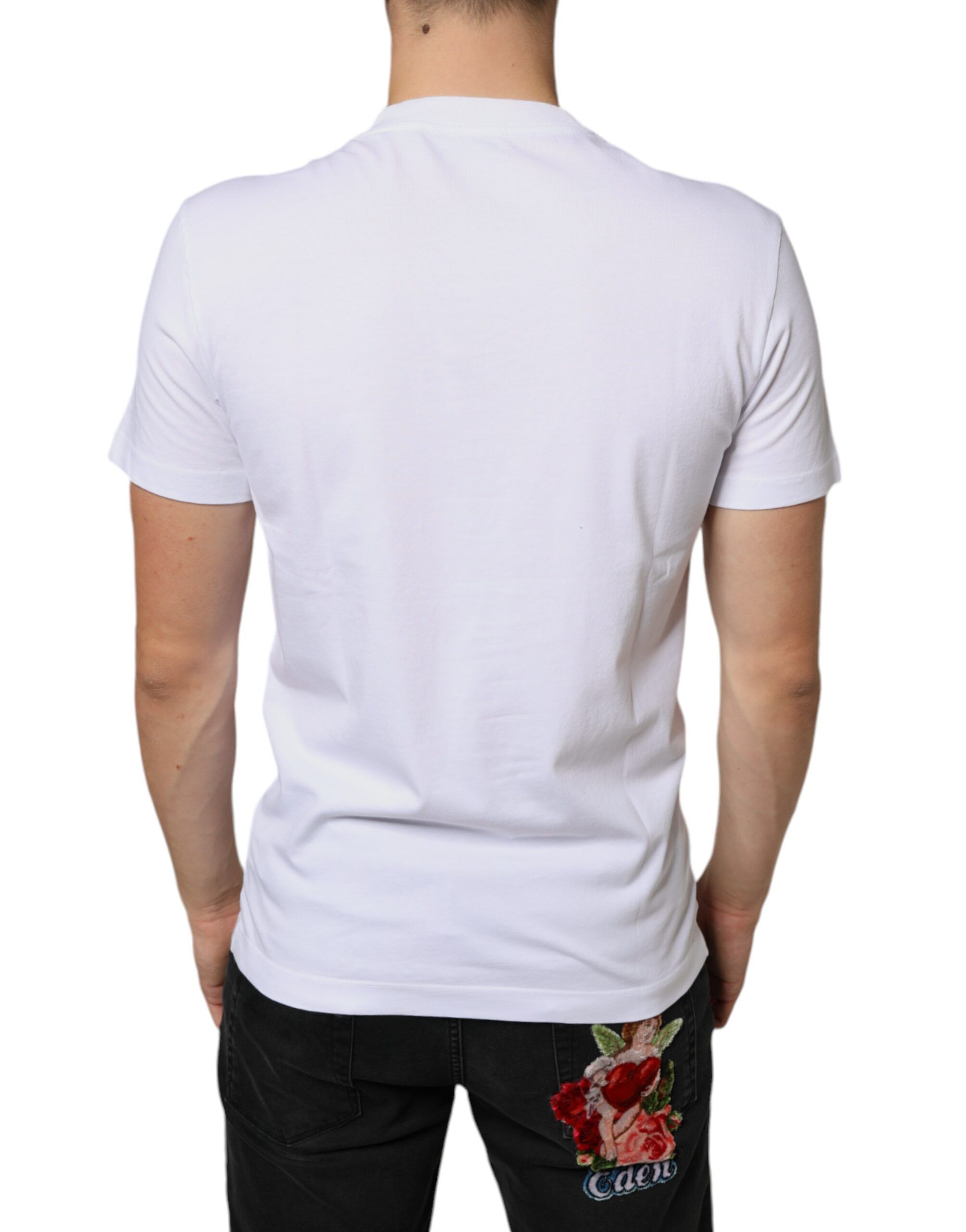 Cotton DG Applique Casual Men's T-shirt - Dolce & Gabbana - Modalova