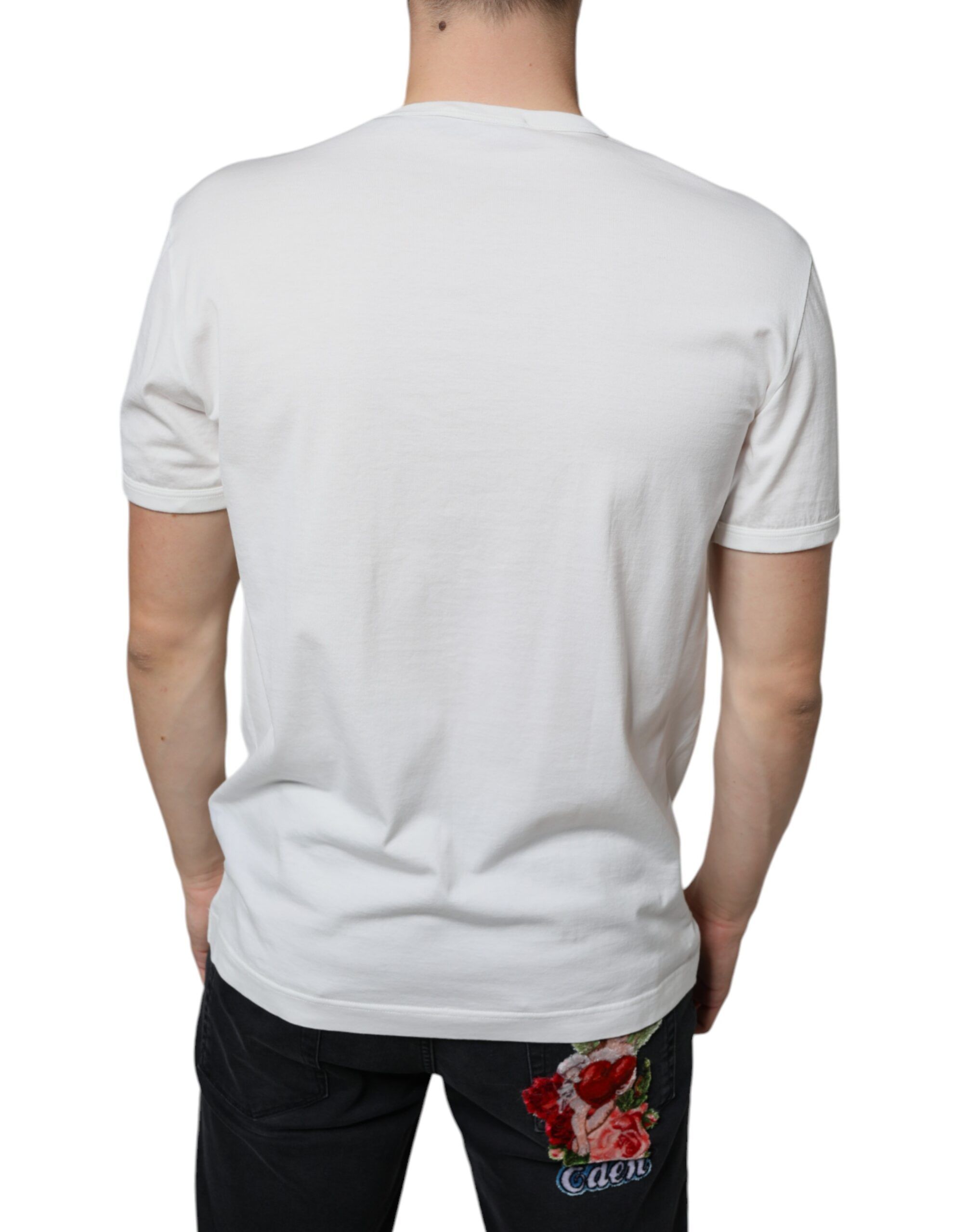 Logo Embossed Cotton Crewneck Men's T-shirt - Dolce & Gabbana - Modalova