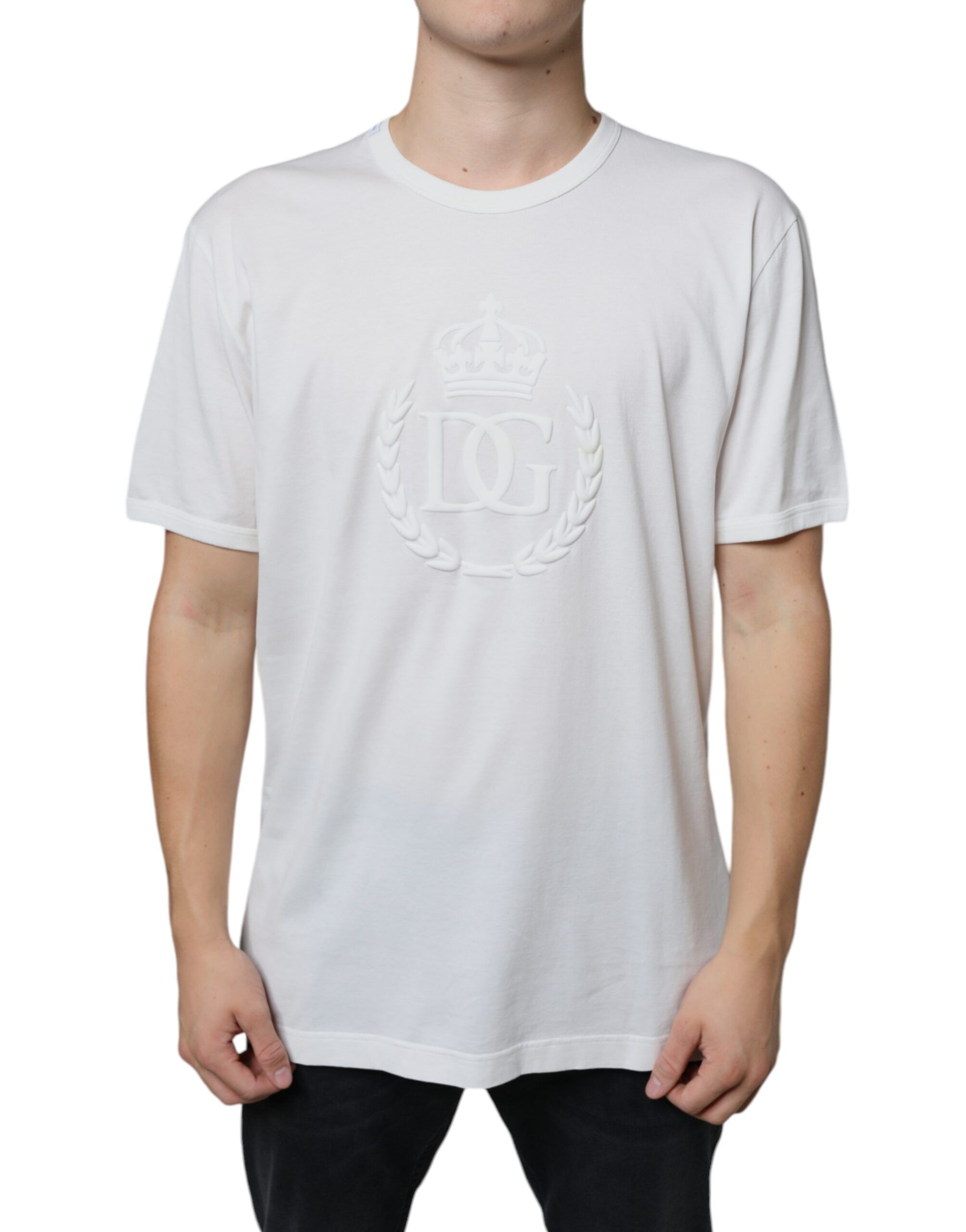 Logo Embossed Cotton Crewneck Men's T-shirt (Pre-Owned) - Dolce & Gabbana - Modalova