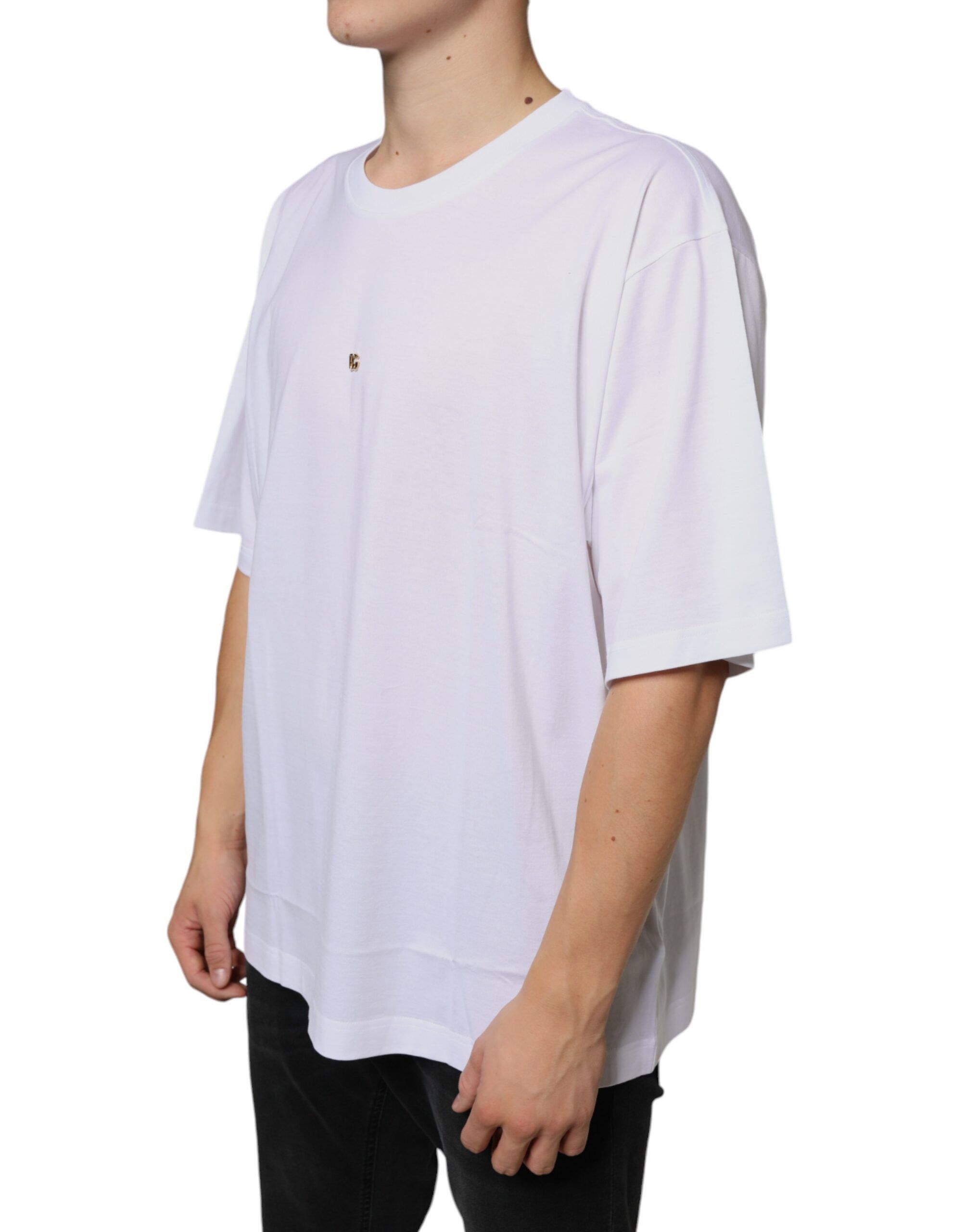 Metal DG Logo Cotton Short Sleeves Men's T-shirt - Dolce & Gabbana - Modalova
