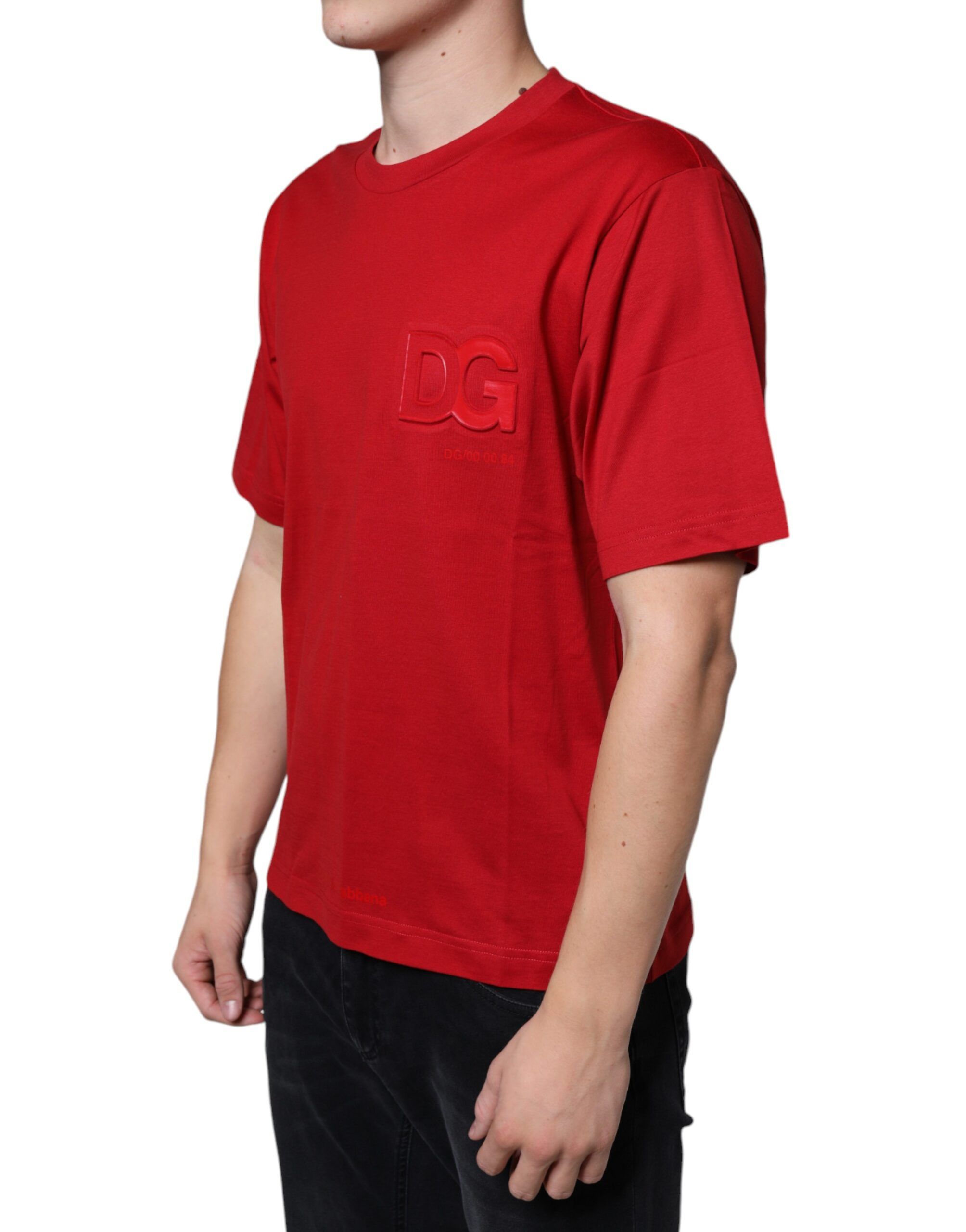 Cotton DG Logo Print Crew Neck Men's T-shirt - Dolce & Gabbana - Modalova