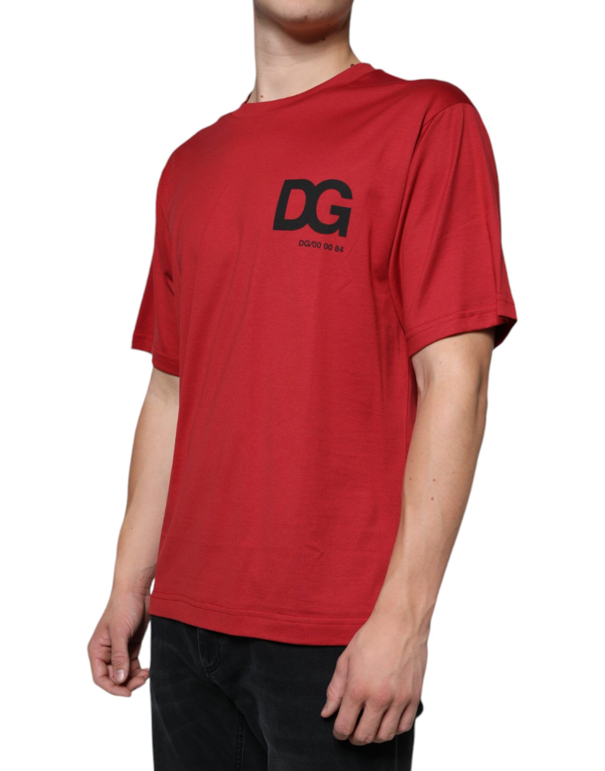 Cotton DG Logo Print Crew Neck Men's T-shirt - Dolce & Gabbana - Modalova