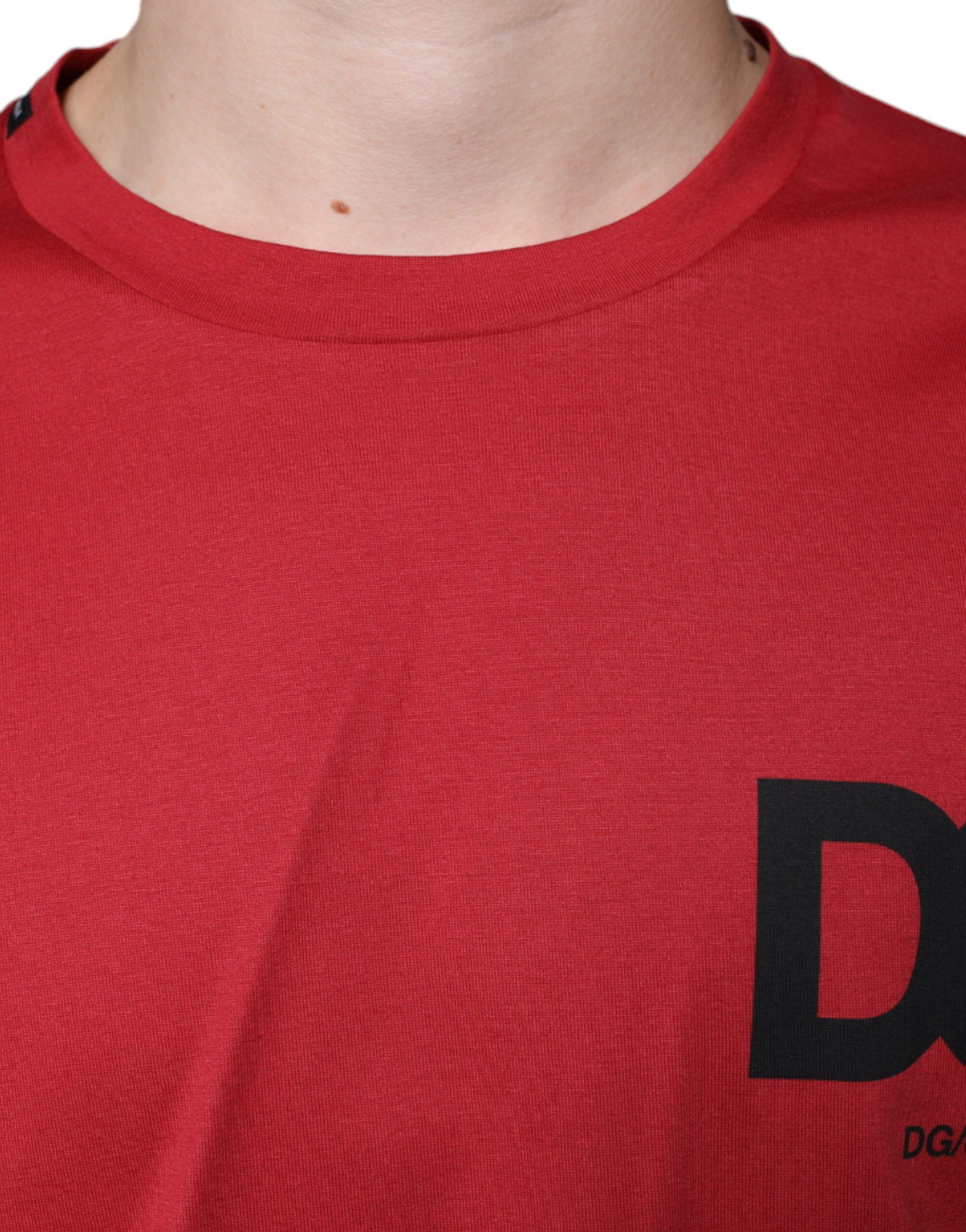 Cotton DG Logo Print Crew Neck Men's T-shirt - Dolce & Gabbana - Modalova