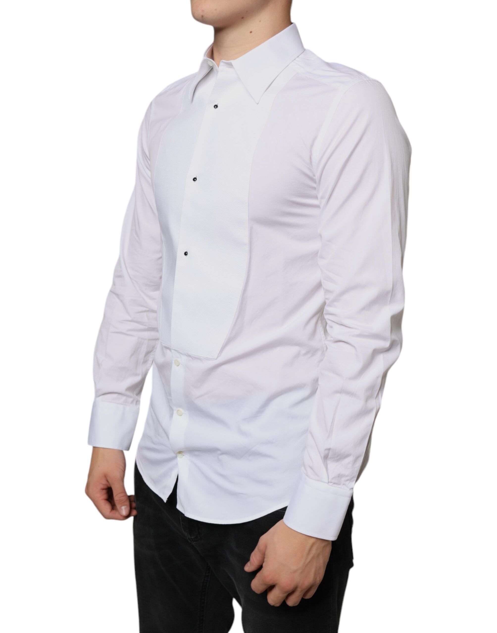 Bib Cotton Poplin Formal Dress Men's Shirt - Dolce & Gabbana - Modalova