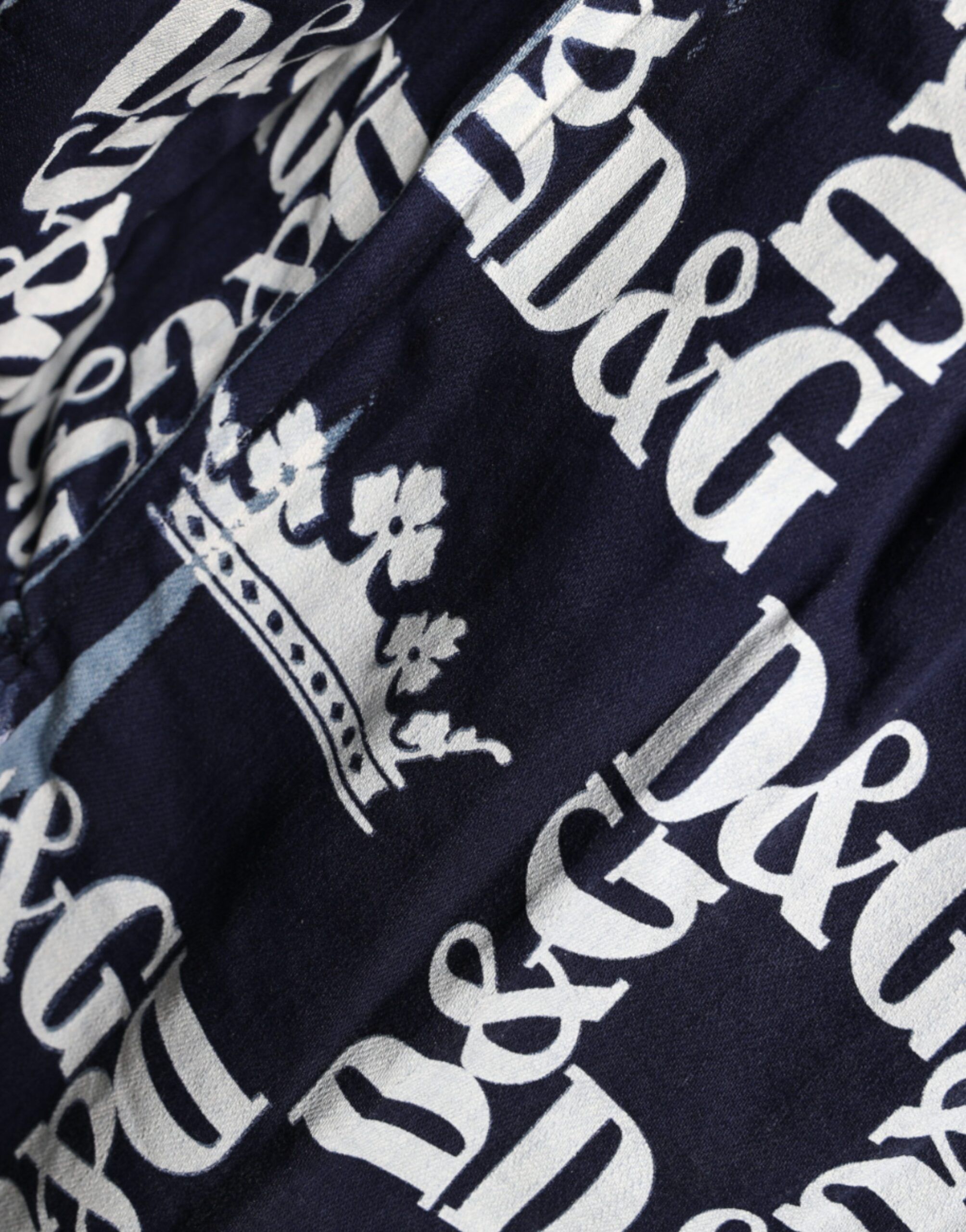 Blue Crown Logo Print Slim Fit Cotton Men's Shirt - Dolce & Gabbana - Modalova