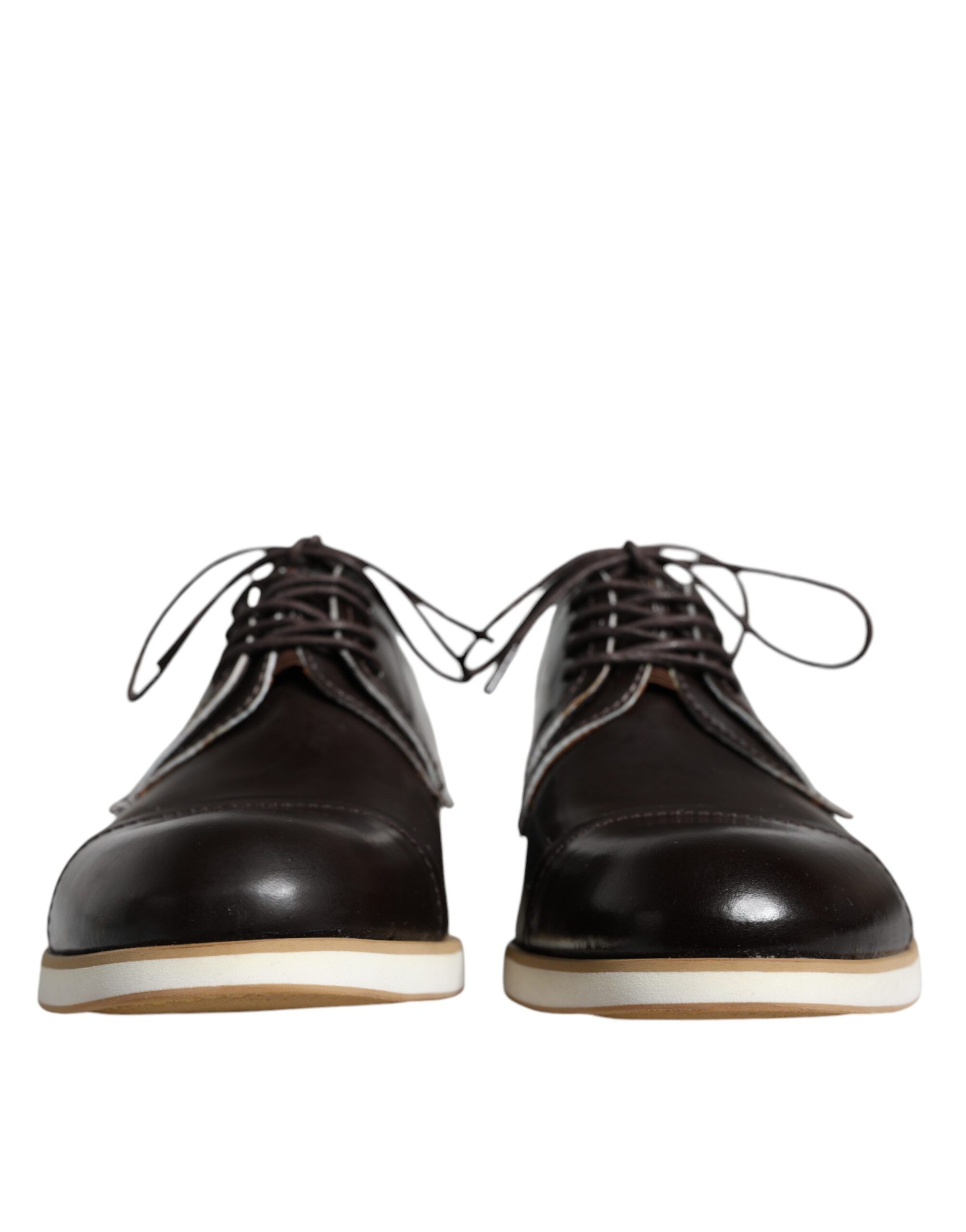 White Leather Lace Up Men Dress Formal Men's Shoes (Pre-Owned) - Pollini - Modalova