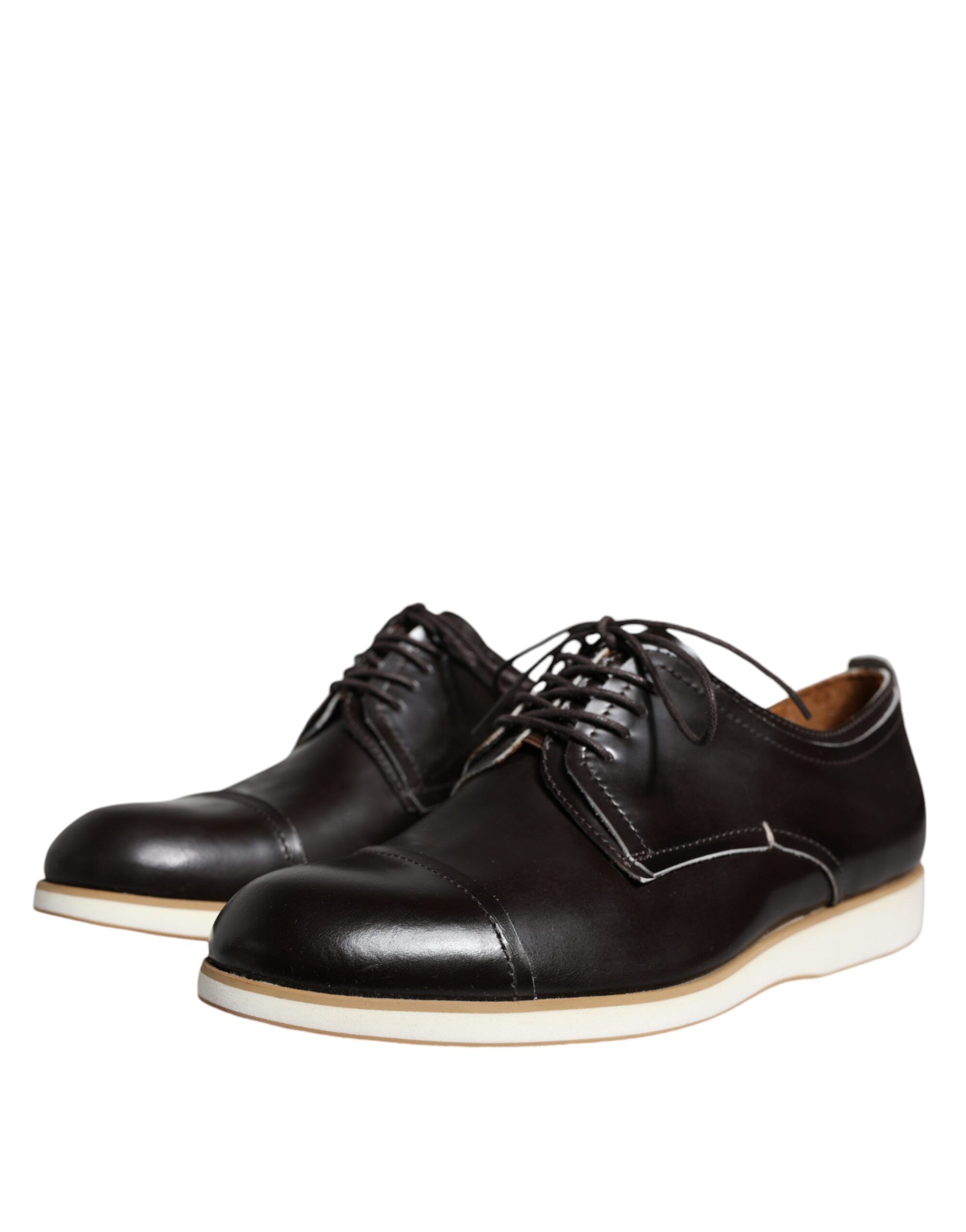White Leather Lace Up Men Dress Formal Men's Shoes (Pre-Owned) - Pollini - Modalova