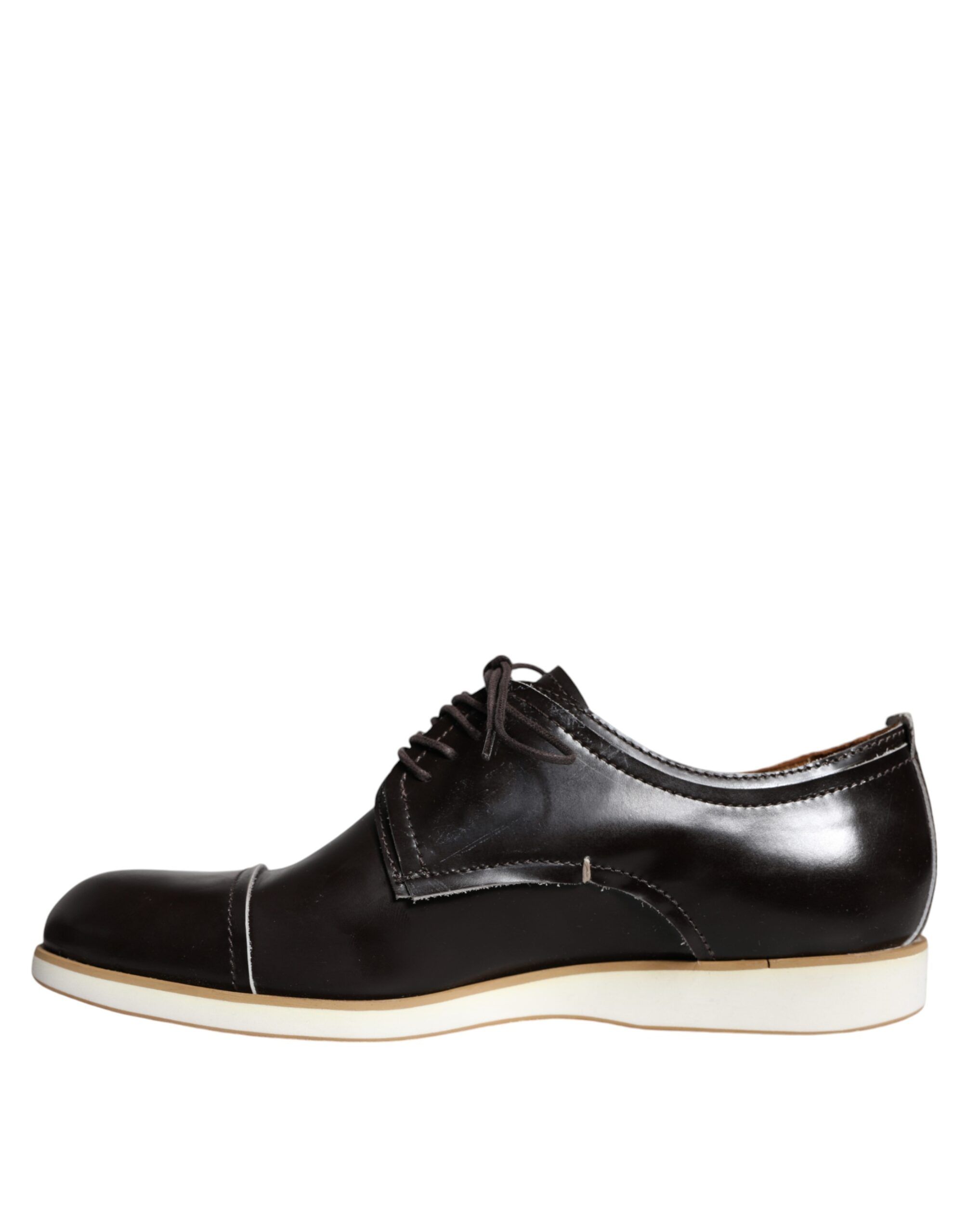 White Leather Lace Up Men Dress Formal Men's Shoes (Pre-Owned) - Pollini - Modalova