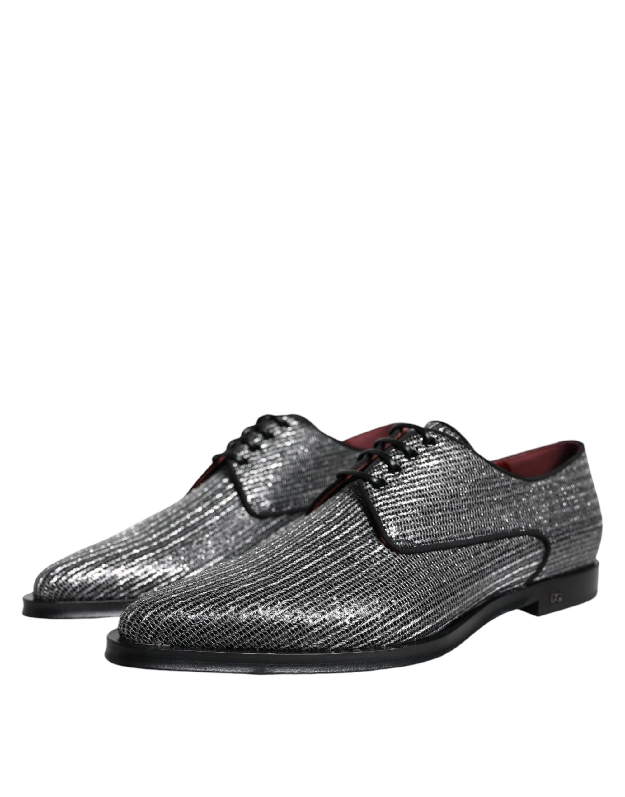 Silver Polyurethane Derby Formal Dress Men's Shoes - Dolce & Gabbana - Modalova
