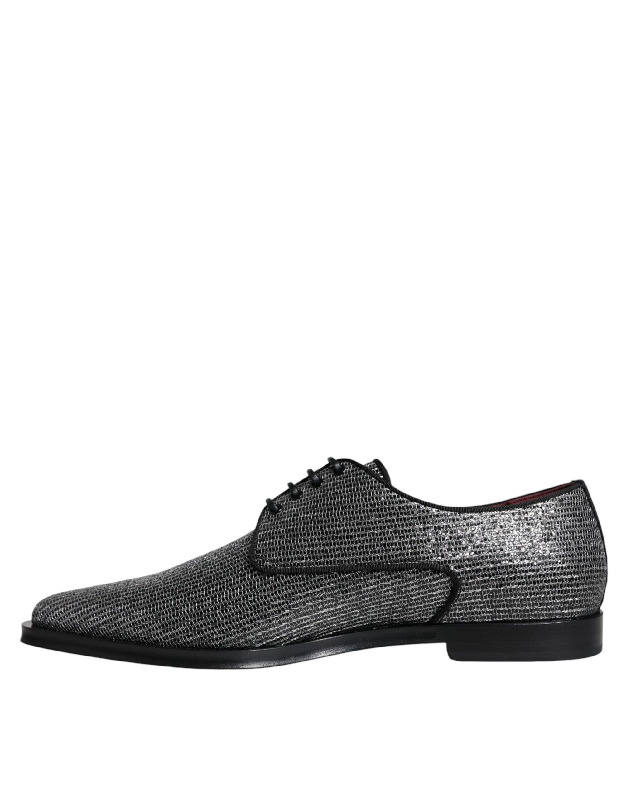 Silver Polyurethane Derby Formal Dress Men's Shoes - Dolce & Gabbana - Modalova